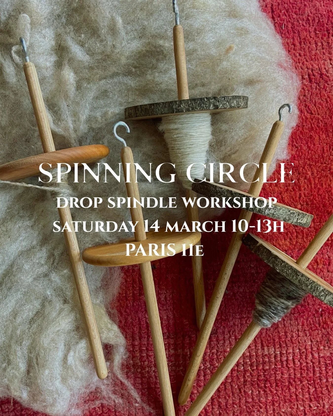 Come join the circle, have a cup of tea, and learn one of humanity&rsquo;s oldest crafts : spinning wool on a drop spindle. 

We will spend three hours learning about wool preparation, drafting, spinning and plying - interweaving the history and folk