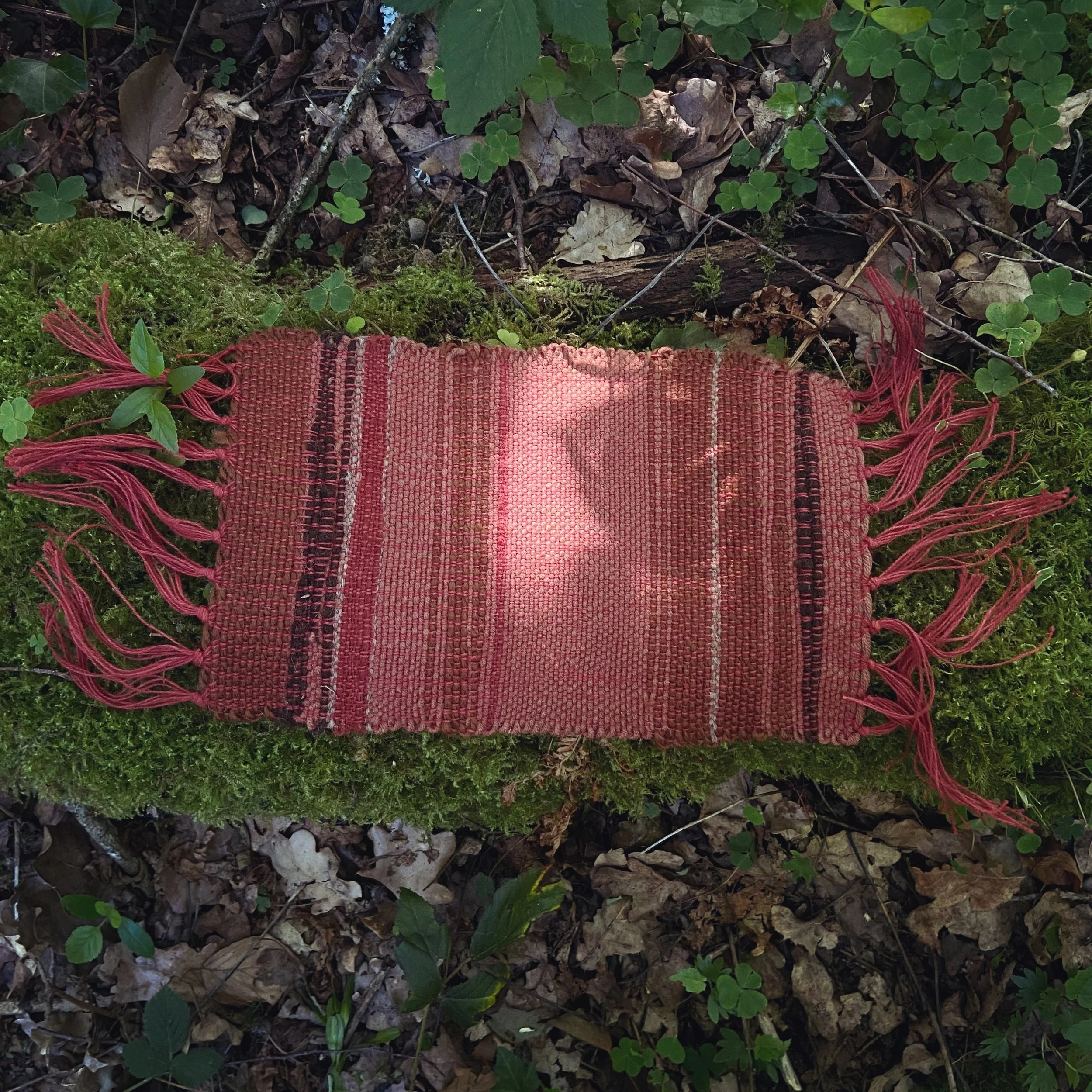 Prayer cloth - cloth as prayer. With madder, walnut, and the natural shades of local Ouessant sheep