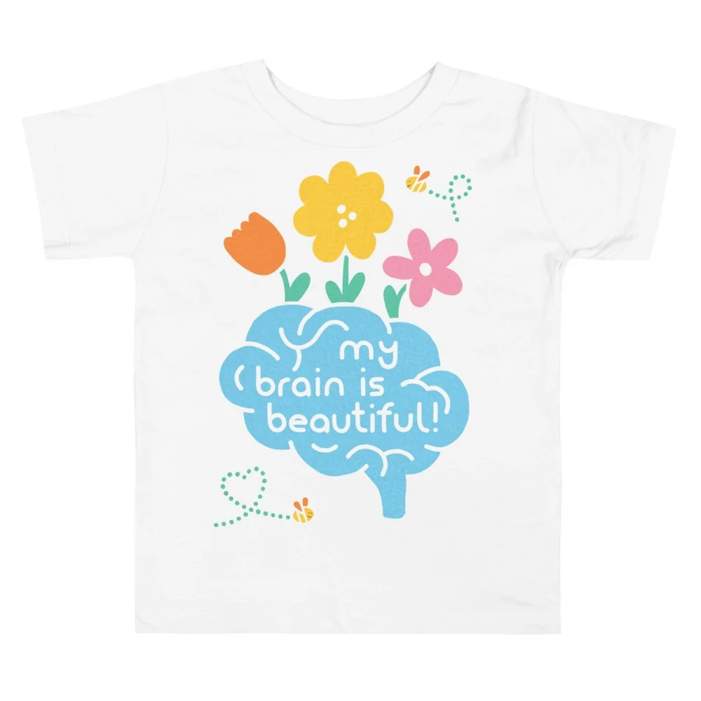 my brain is beautiful toddler tee