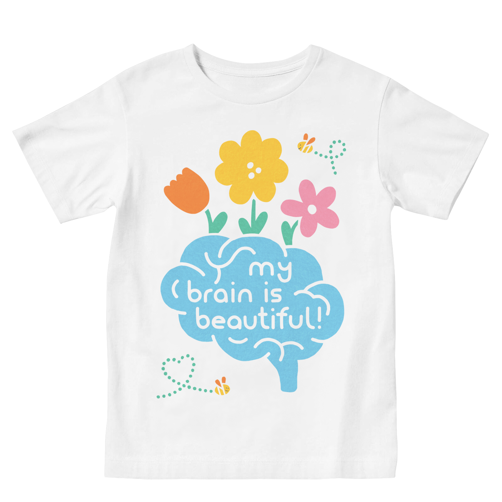 my brain is beautiful kids tee