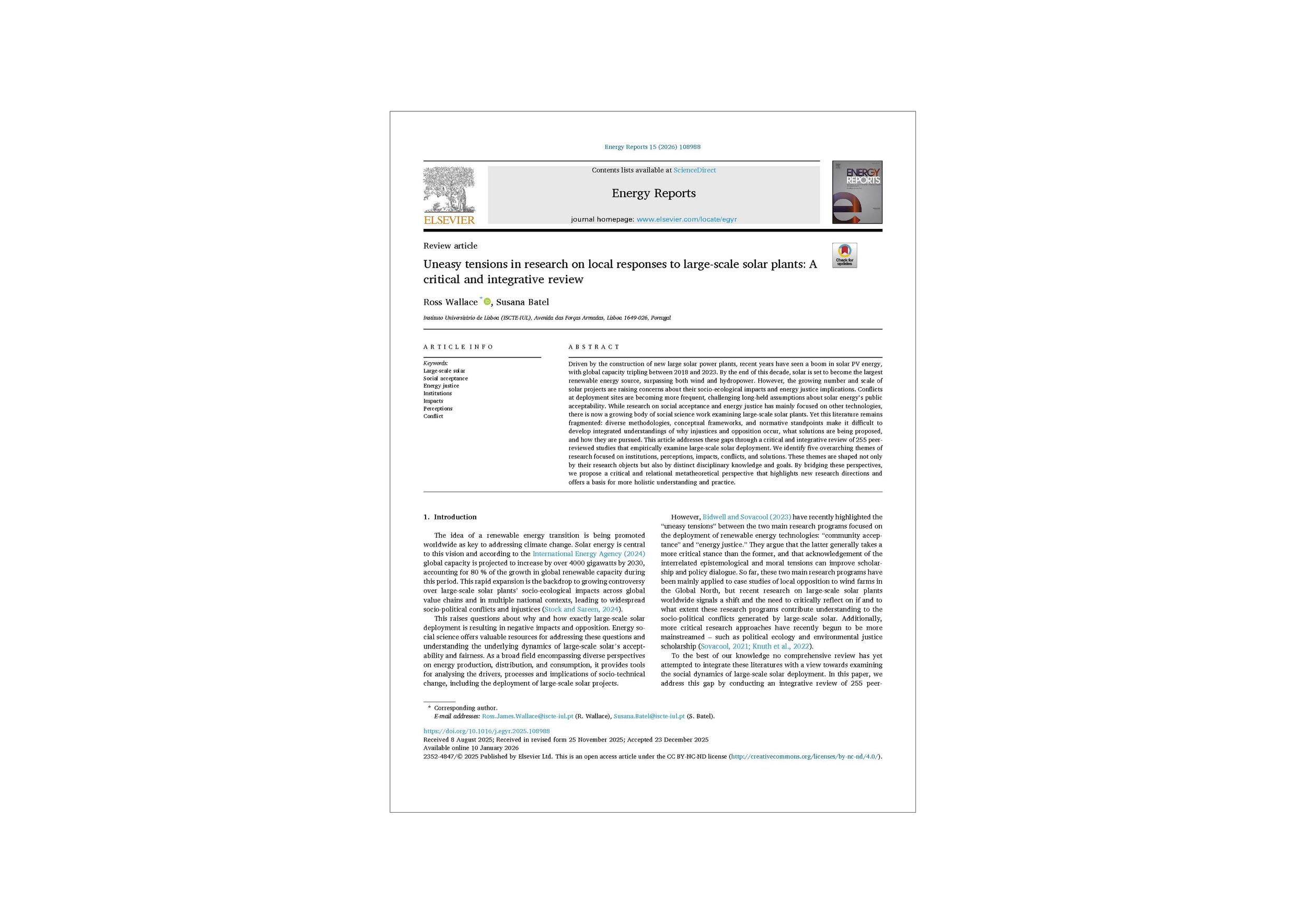 CAREsolar review article published