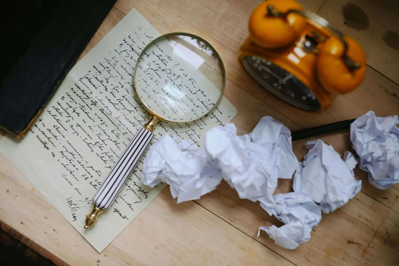Magnifying glass held over paper, overthinking and perfectionism therapy San Antonio Texas