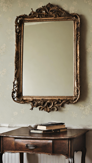Antique mirror reflecting soft light, grief and identity therapy San Antonio Texas