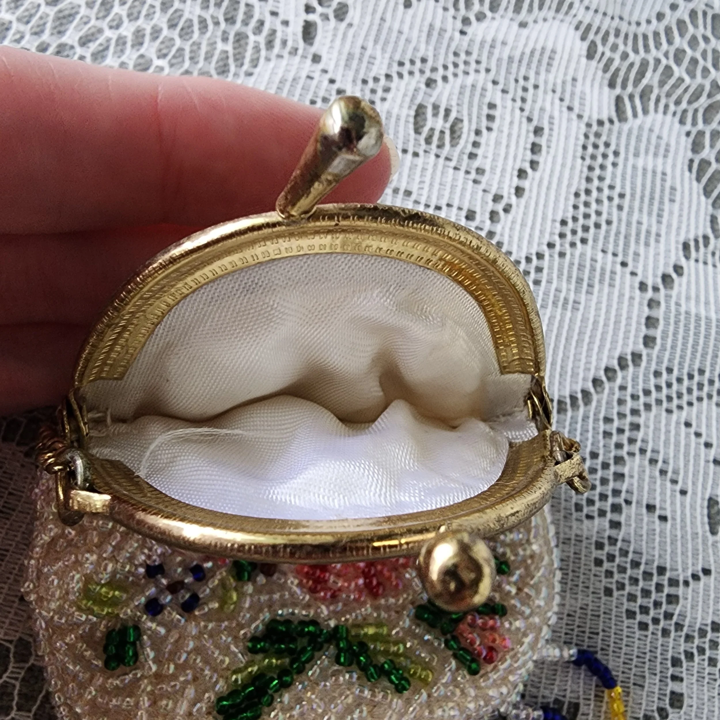 Antique Vintage Beaded Floral Purse 1920s Art Deco Flapper Evening Bag Fringe - Hello Gorgeous Threads