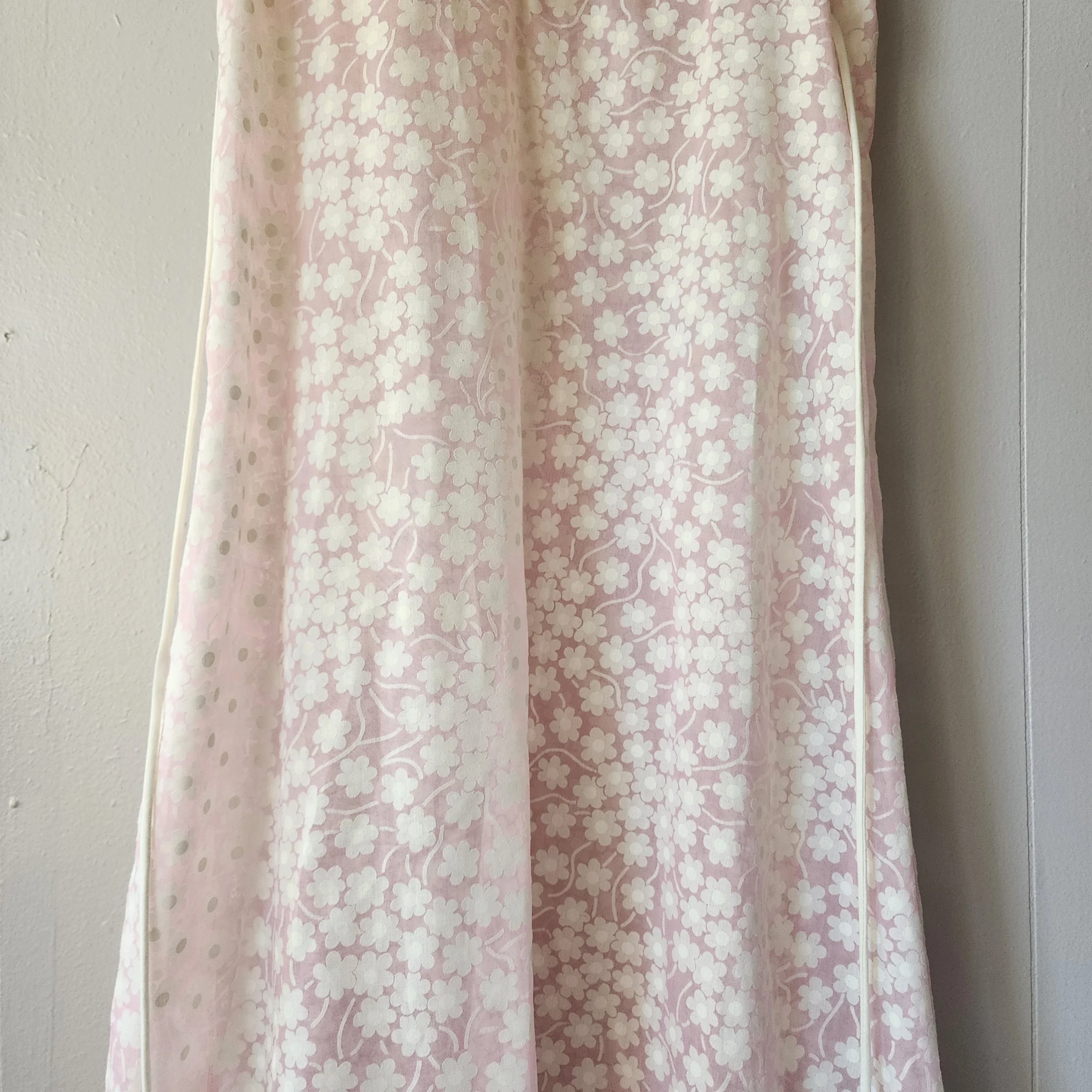 Vintage Christian Dior Floral Hostess Gown Nightgown Late 1960s-70s Pink S - Hello Gorgeous Threads