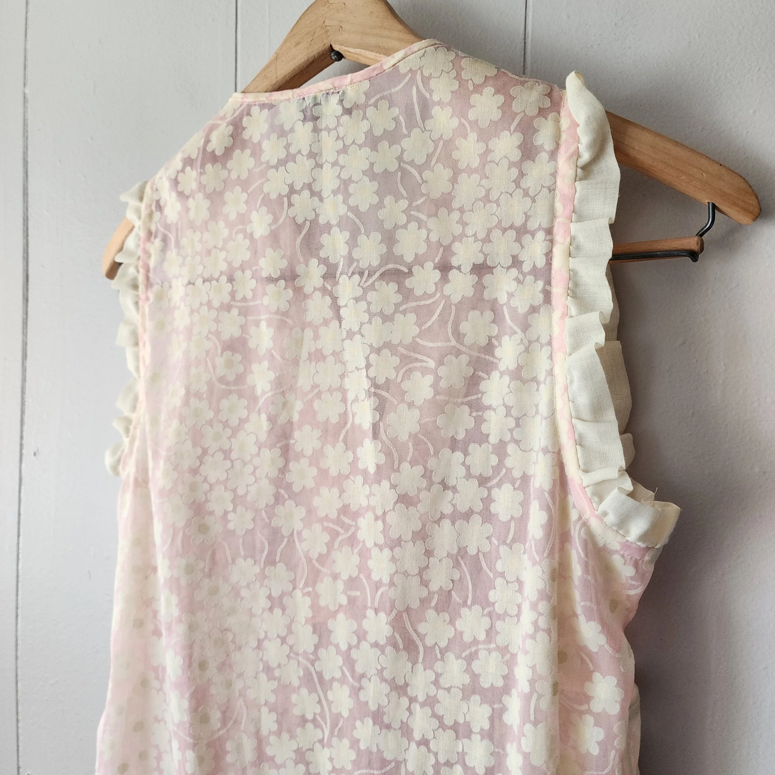 Vintage Christian Dior Floral Hostess Gown Nightgown Late 1960s-70s Pink S - Hello Gorgeous Threads