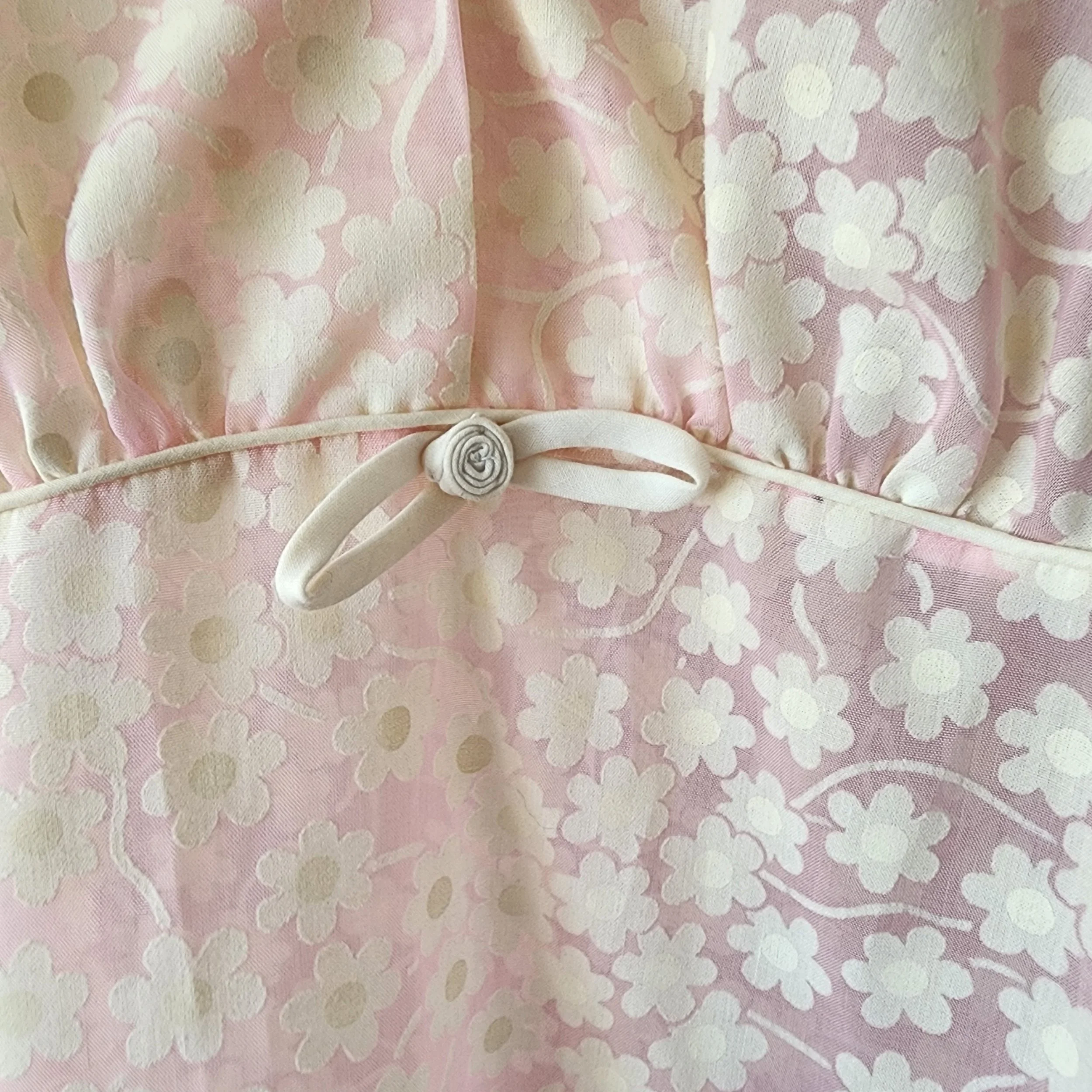 Vintage Christian Dior Floral Hostess Gown Nightgown Late 1960s-70s Pink S - Hello Gorgeous Threads