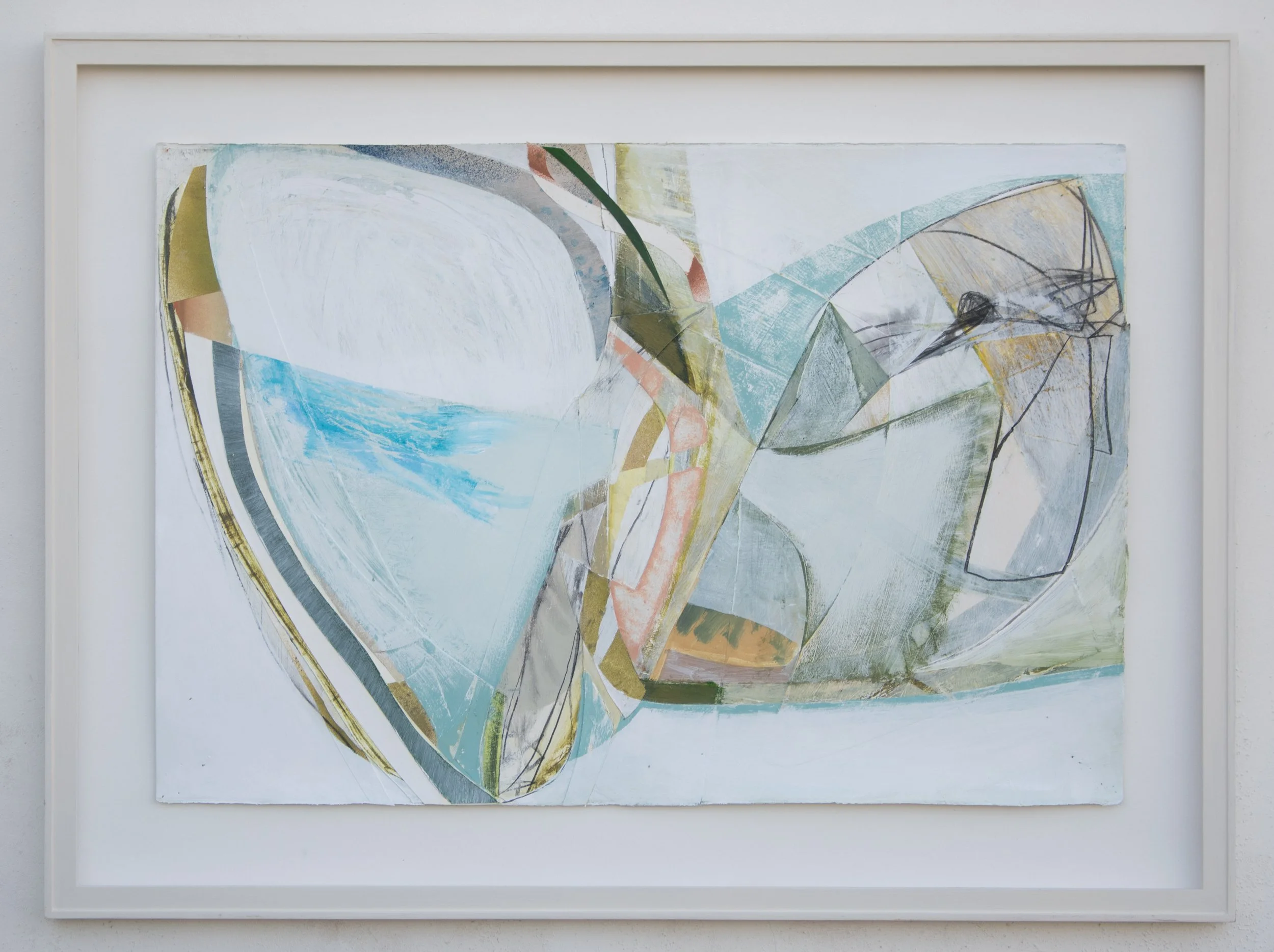 Down to the Cliffs. Acrylic & Collage on Paper 77 x 112cm