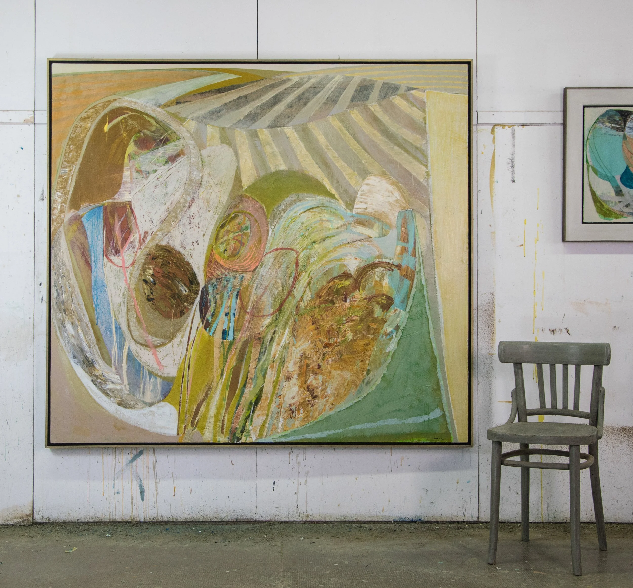 Downland Farm. Acrylic on Canvas 153cm x 168cm SOLD