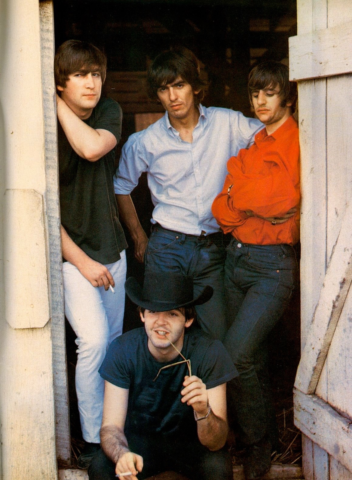   The Beatles at Pigman Ranch while on tour in America September 1964  