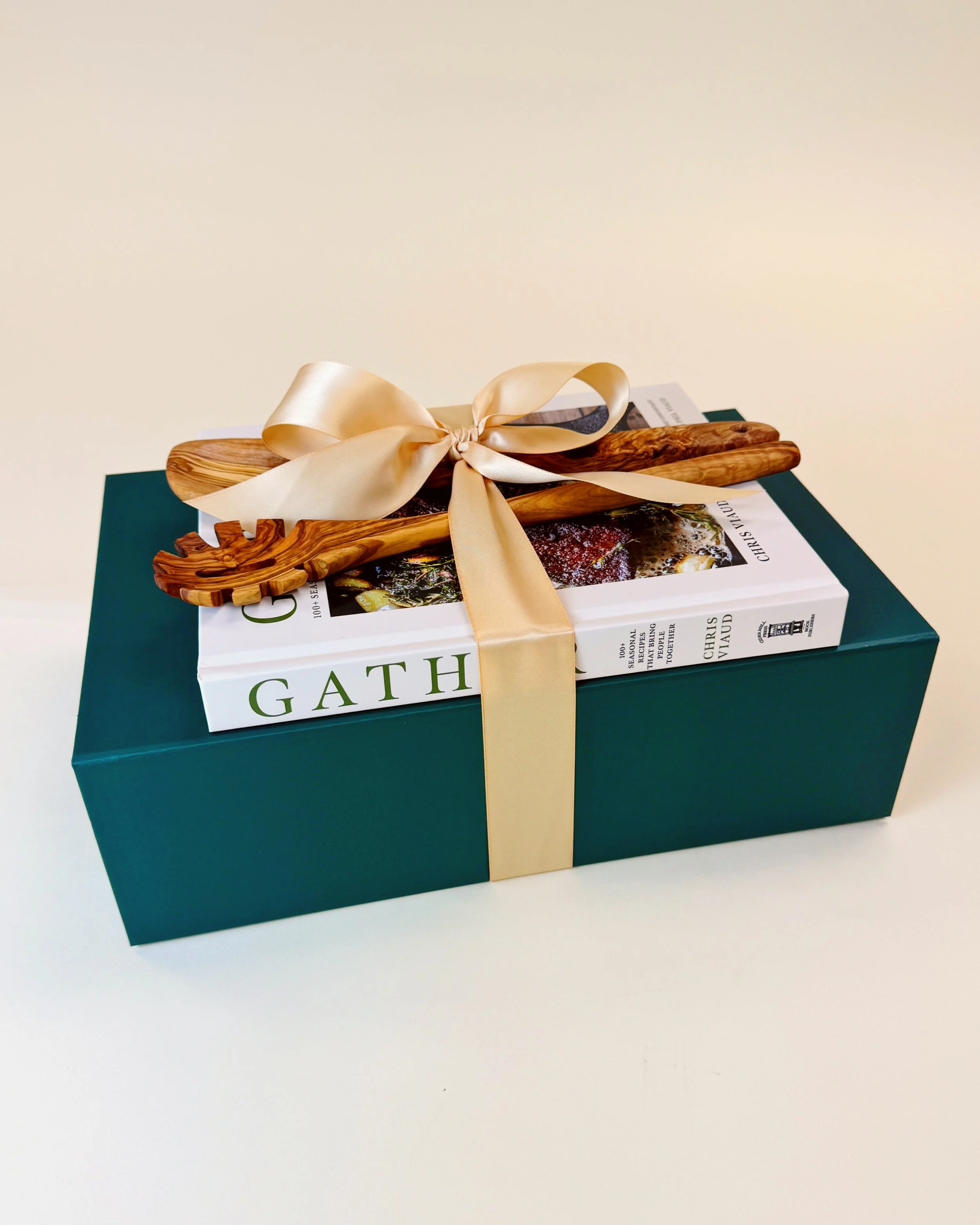 Expertly packaged gift basket containing luxury Italian inspired culinary items