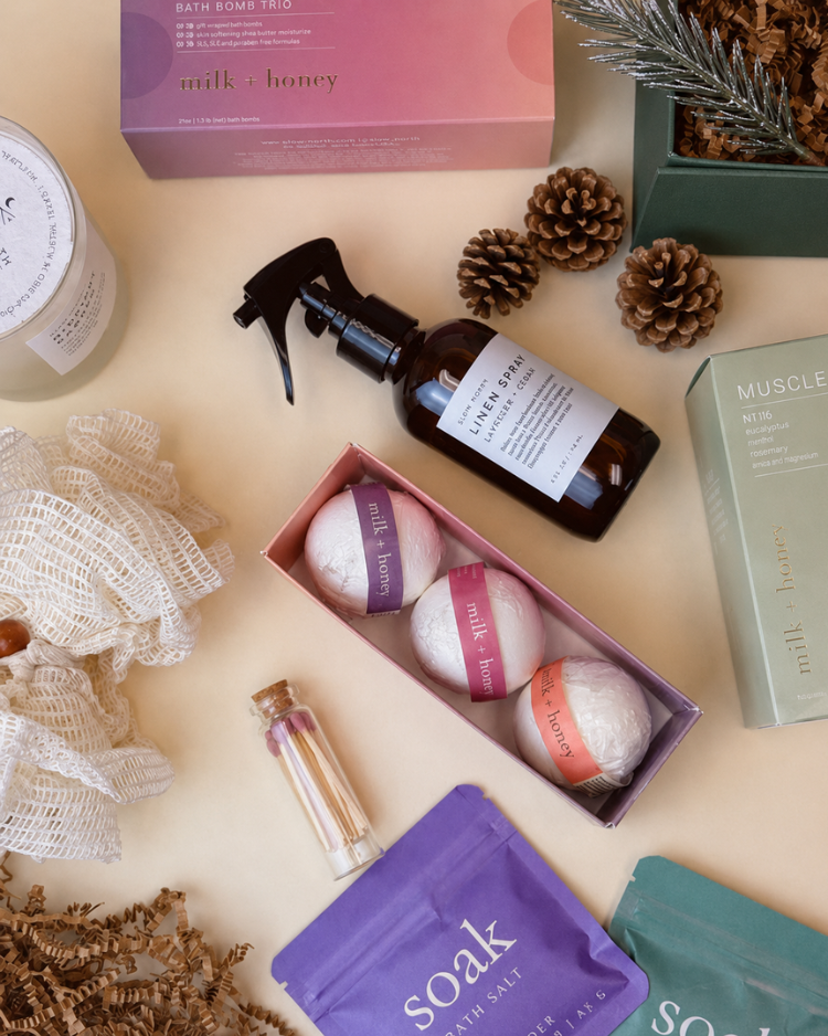 Ember & Evergreen Wellness Gift, featuring items from small and local women-owned businesses in Austin, Texas