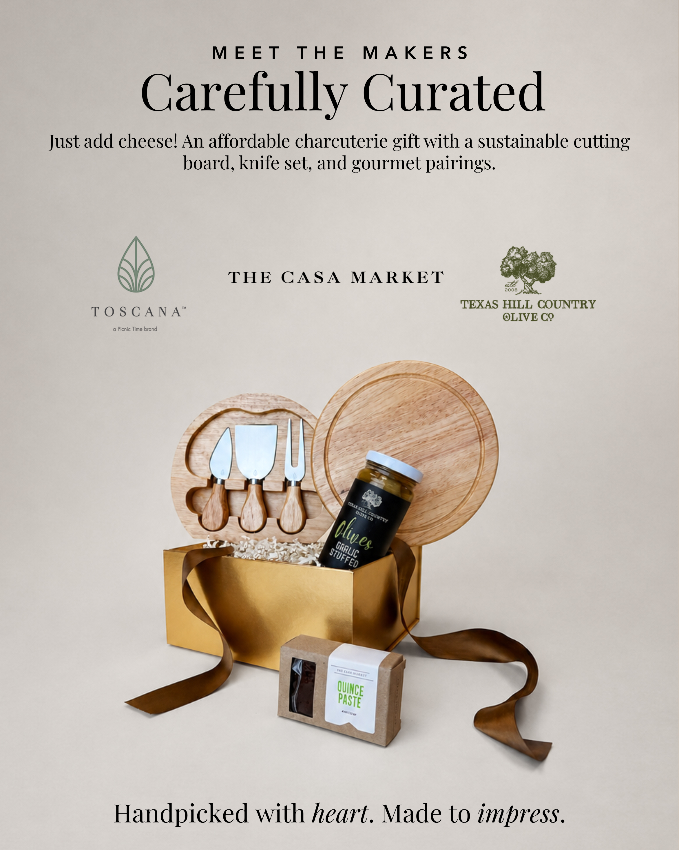 Small businesses featured in The Modern Host, including Toscana, The Casa Market, and Texas Hill Country Olive Co.