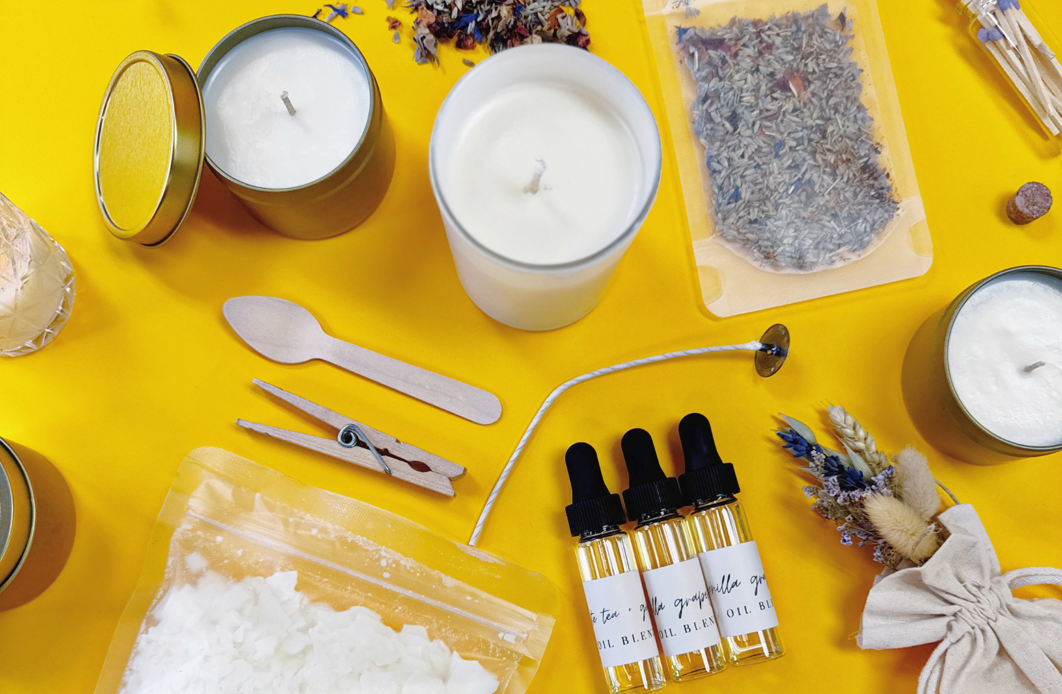 Hand poured candles and supplies included in our virtual team building experience. Fall scents available.
