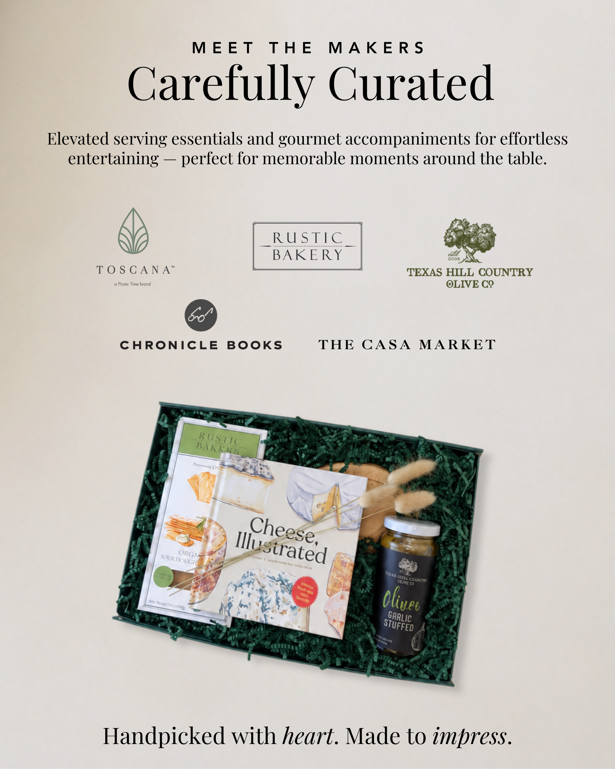 A closer look at the small and local businesses featured in Gather & Graze, such as Toscana, Rustic Bakery, Texas Hill Country Olive Co., The Casa Market, and more!