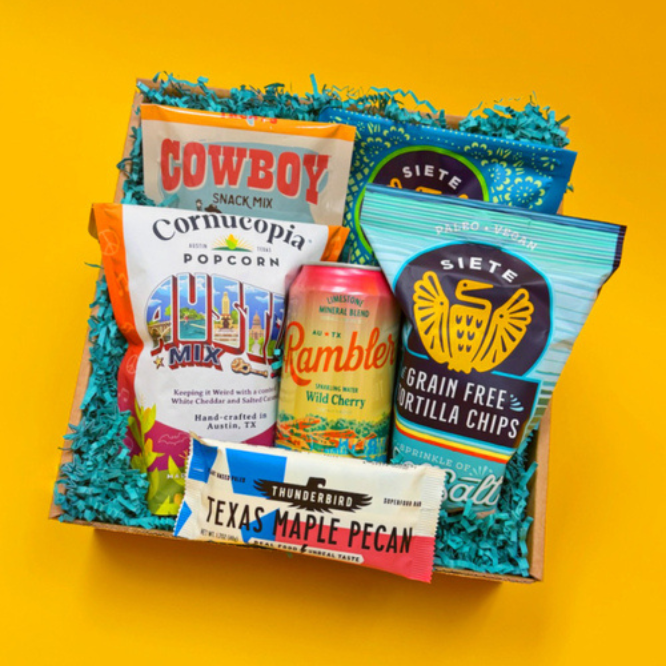 Keep Austin Snacking gift with locally inspired snacks from Austin and Texas brands