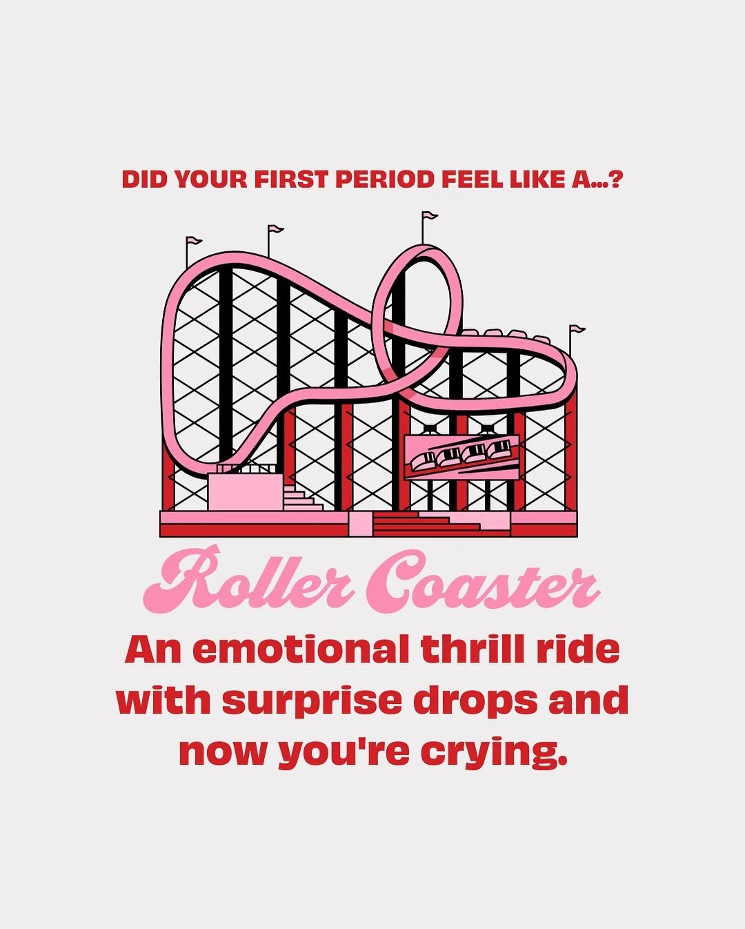 🎢 First periods are wild&mdash;whether it felt like the teacups or the drop tower, we&rsquo;ve all been there.

Swipe through to see which ride matches your experience, then drop your &ldquo;first period ride&rdquo; in the comments ⬇️💬

Let&rsquo;s