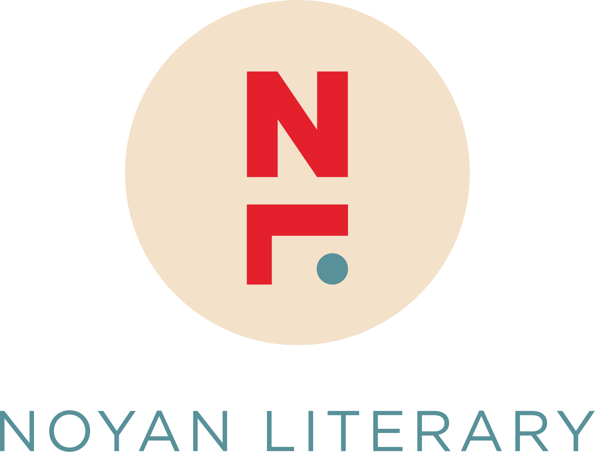 Logo of Noyan Literary with stacked bold red 'N' and 'L' letters and smaller teal text 'Noyan Literary' beneath.