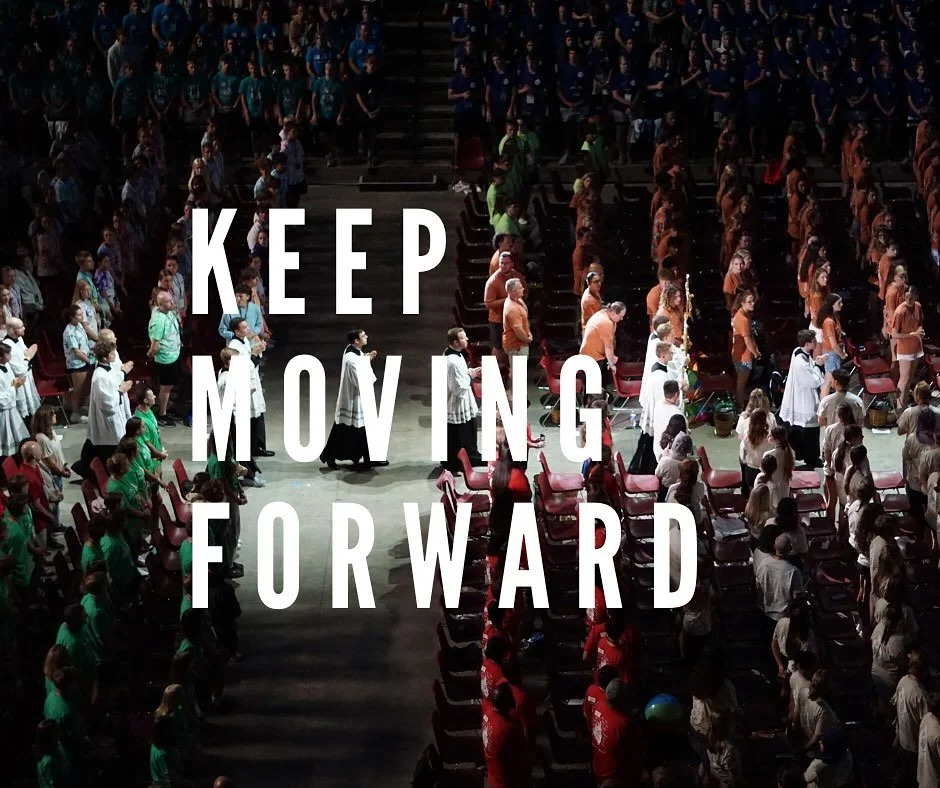 After coming off of an INSANELY AWESOME weekend at Steuby.... does everything just go back to normal? How do we keep the fire burning? 

We keep moving forward. 

Coming up this week: 

WED: holy hour 9-10 &amp; ice cream??? 👀

FRI: 8 am Mass &amp; 