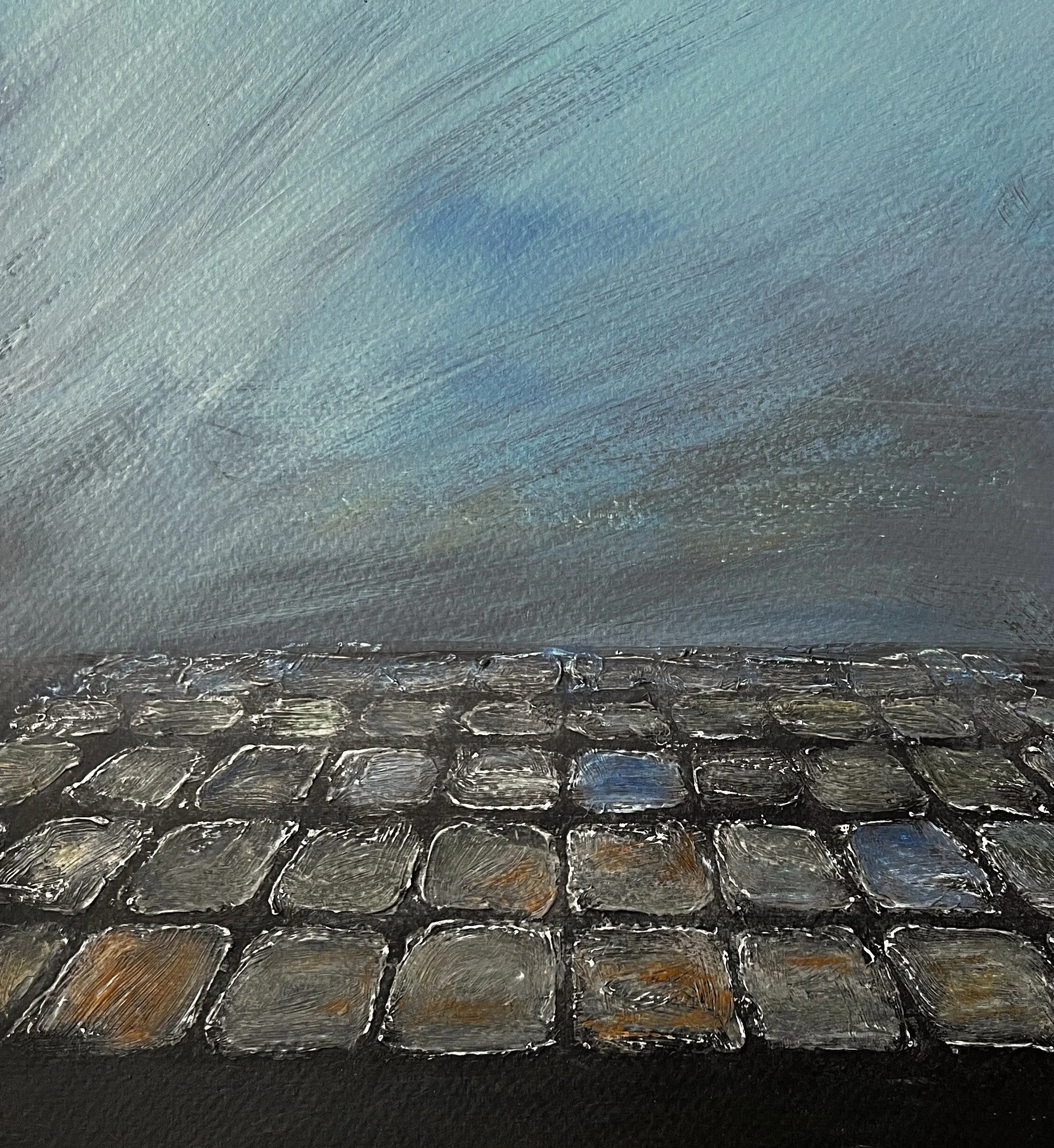 Field Of Dreams 1, 8 x 10, acrylic, oil pastel on paper