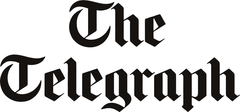 Text reading 'The Telegraph' in black, Gothic-style font.