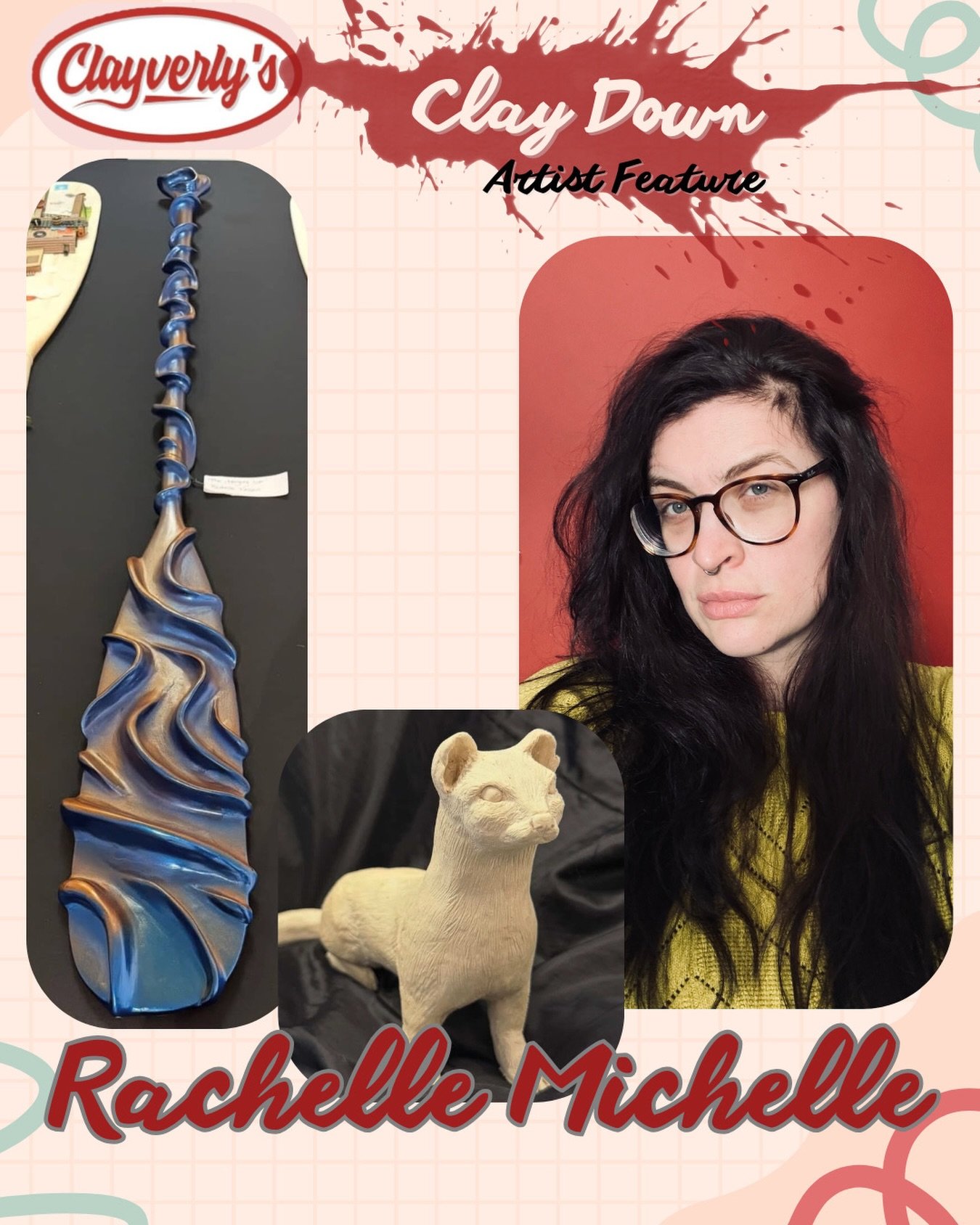 Meet Rachelle! 
Her beautiful piece took 2nd place in this years Claydown competition, on display until May 16th @goodatlasgallery 

Rachelle Michelle is an artist who has come to see art as something you earn through lived experience and self-recogn