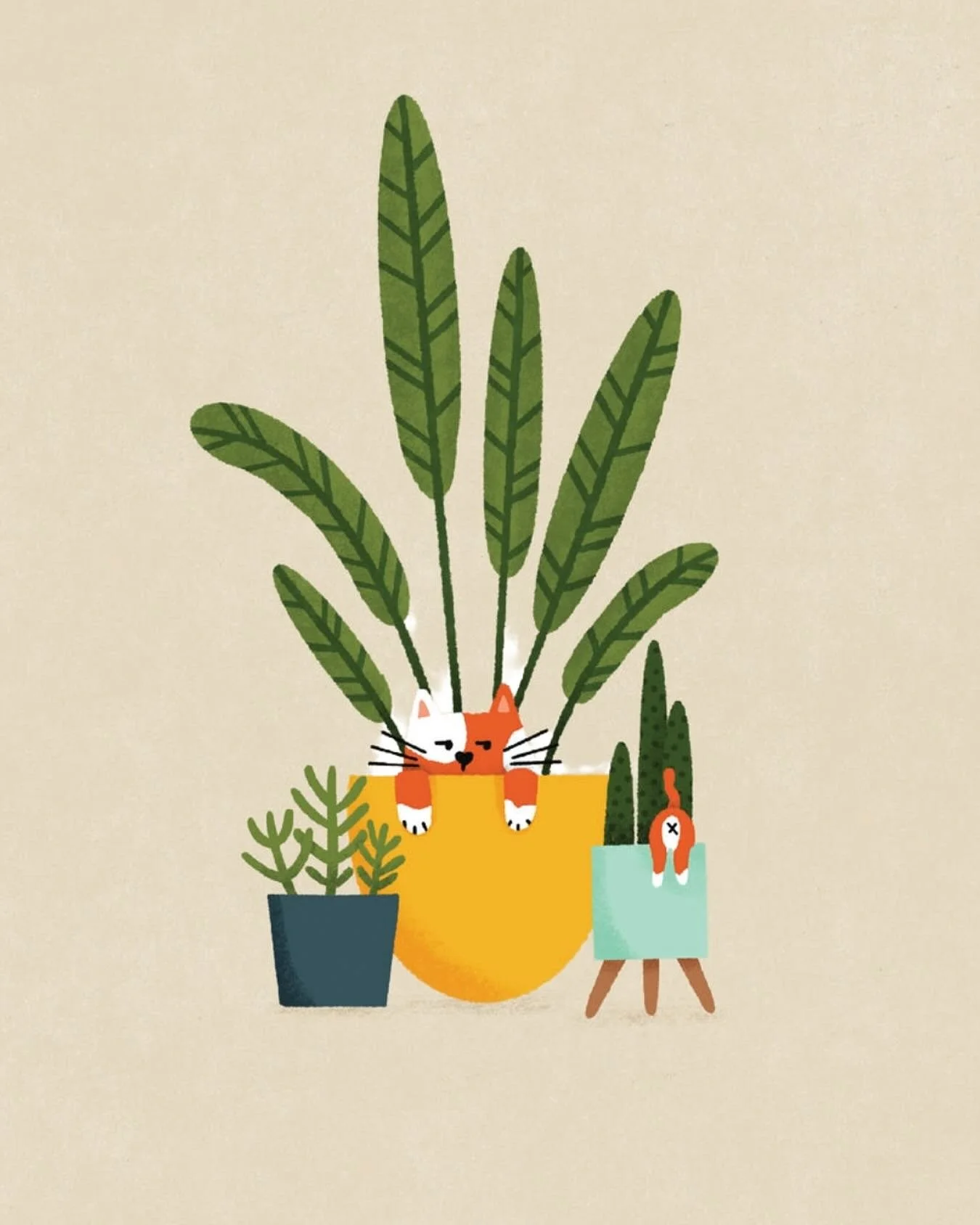 Purrrfect print for cat parents 🐈🍃
How many plants have your cats destroyed? We&rsquo;ve resorted to tin foil at the base of plants 😅

#catlover #catart #cats_of_instagram #catsandplants #catprint #catlife #catagram #catmom #catplant