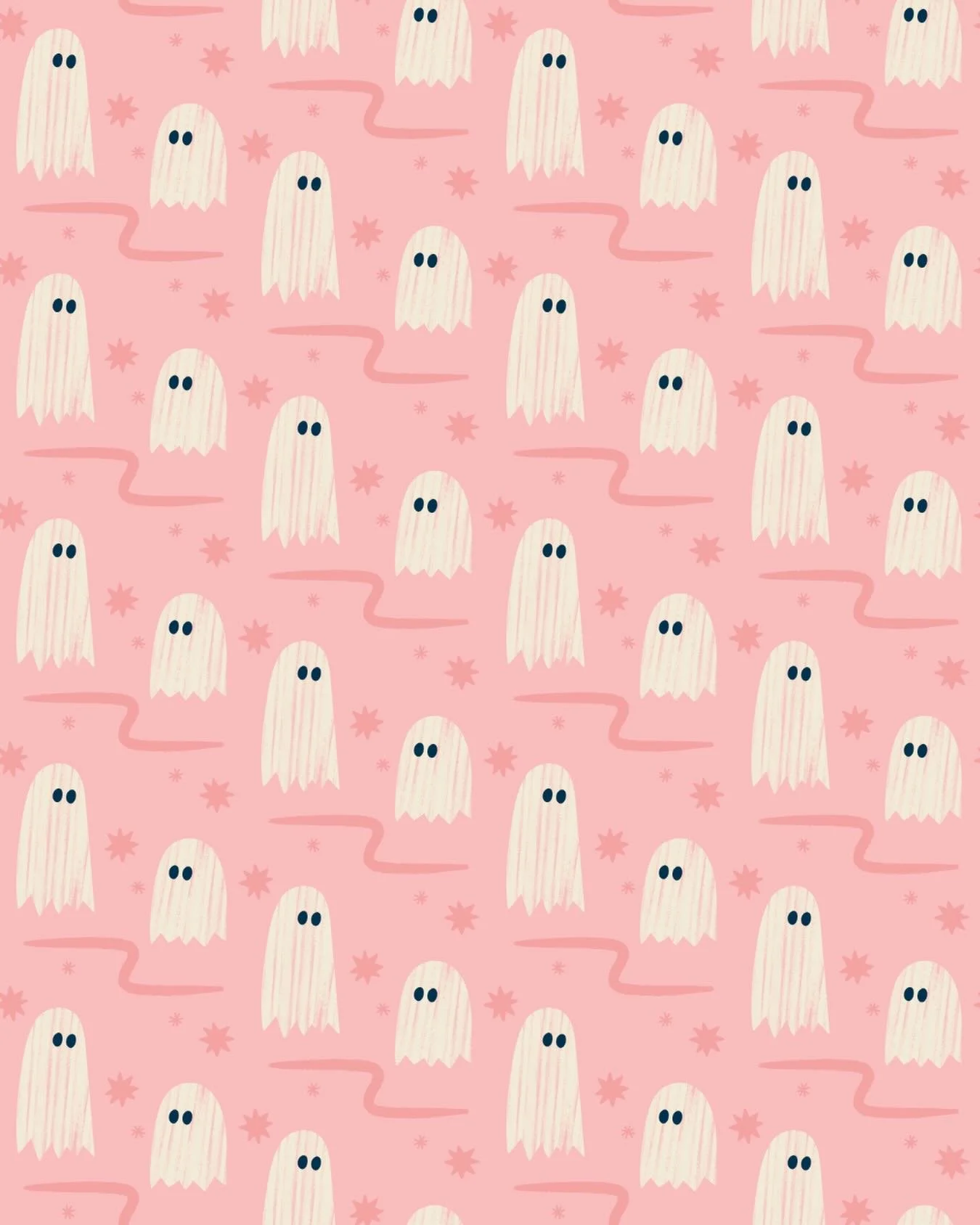 Day 3 &amp; 4: Ghosts
#thepatternchallengebymel #patternchallengebymelwinter26
#surfacepatterndesign #surfacepattern #kidspattern 
@melanie.johnsson 

A little spooky pattern 👻