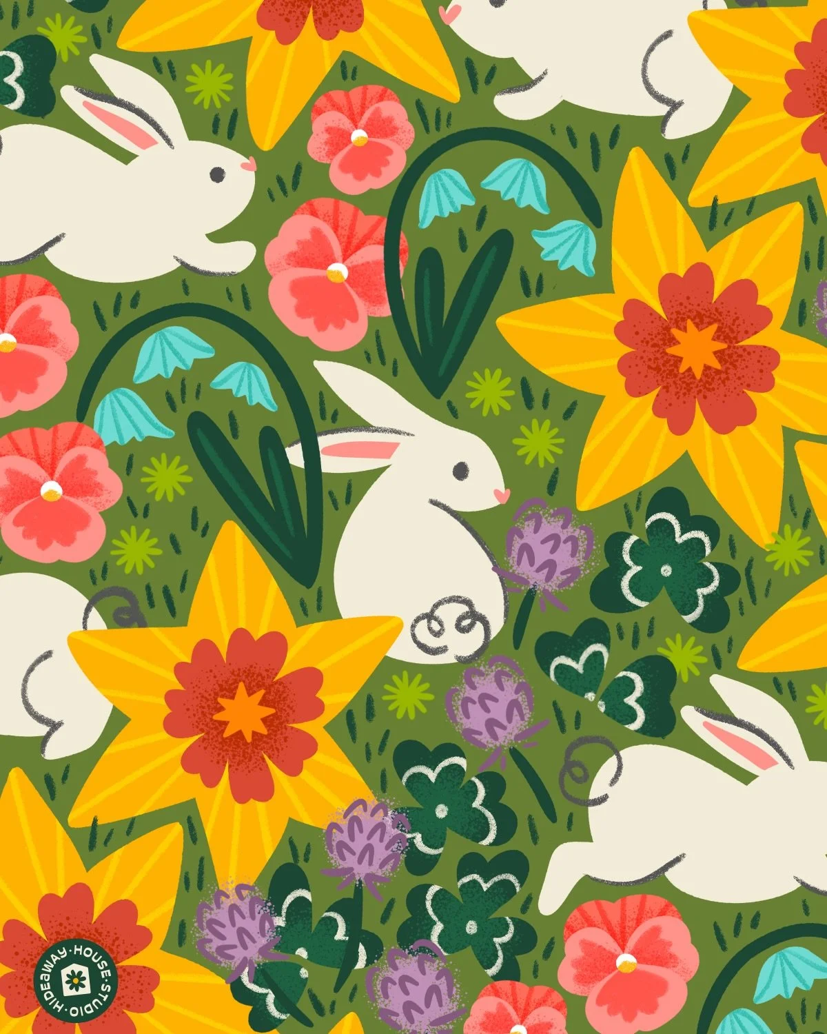 Day 15 &amp; 16: Bunnies

This week is dedicated to finding long lost sketches and breathing new life into them. Found these bunnies deep in the depths of my procreate files and gave them some love.

Inspired by our springtime daffodil patch in the f