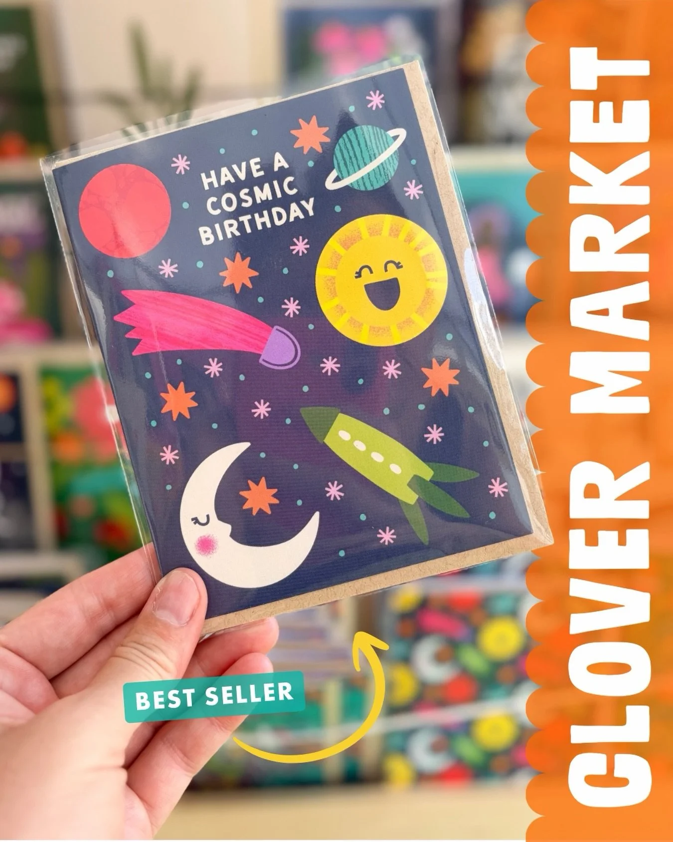 What a day wacky wonderful day @clovermarket Chestnut Hill on Sunday! I&rsquo;m thanking my lucky stars that the weather cleared up and we had the most wonderful day 🌧️🌞

My Cosmic Birthday Card was the real star of the show (😅)

Thank you to ever