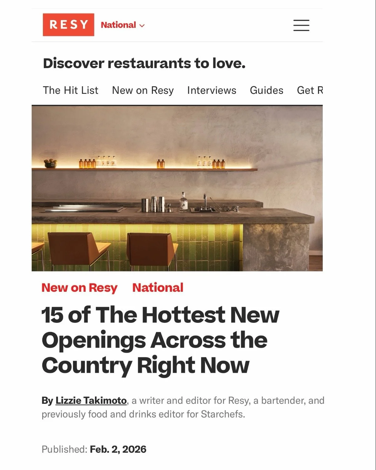 We&rsquo;re honored to be featured on Resy National 🌺 @resy
DOMODOMO Hawaii has been named one of
&ldquo;The Hottest New Openings Across the Country Right Now.&rdquo;

From our New York&ndash;born Domokase to Hawaii-inspired dishes featuring local f