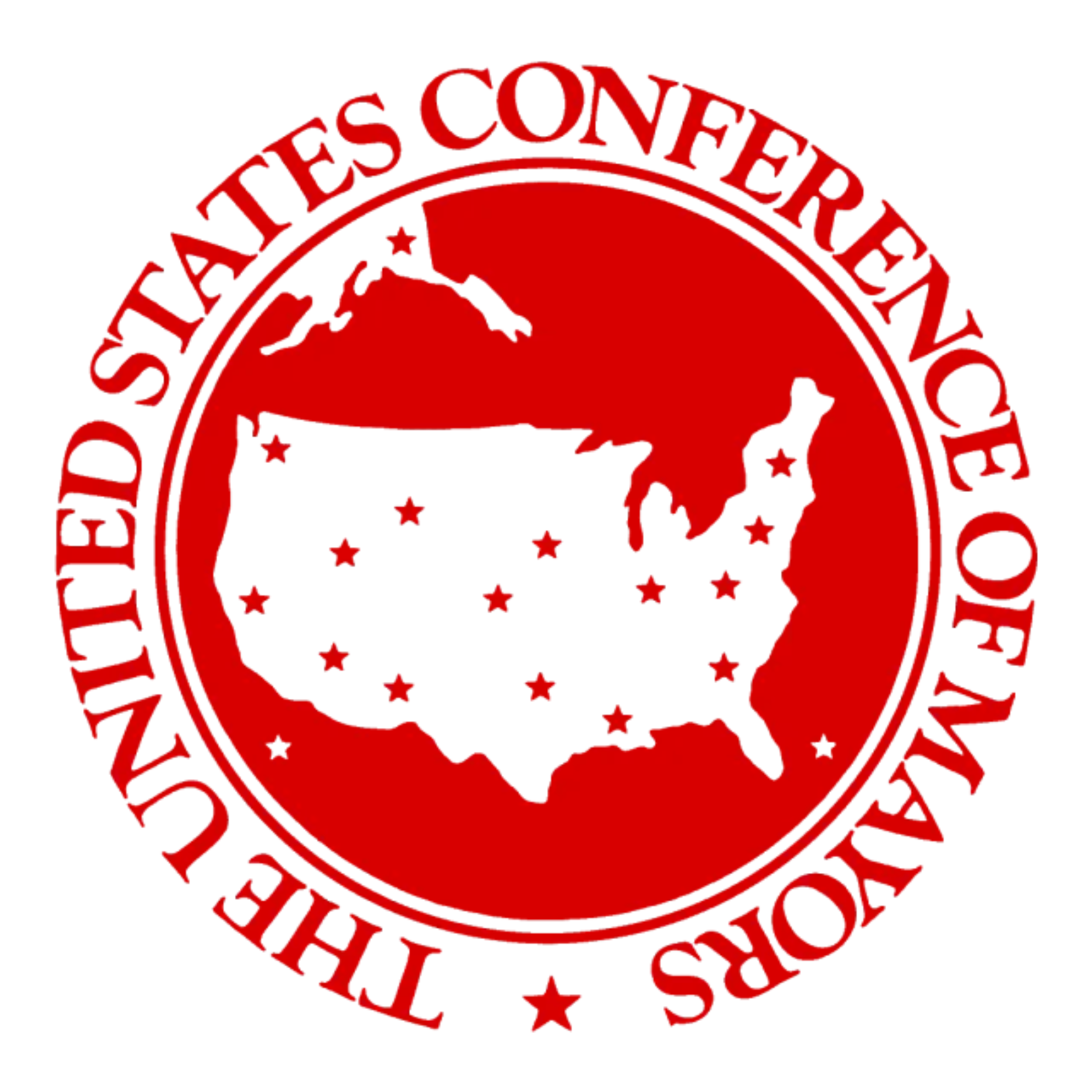 Red circular stamp with the map of the United States and the text "TEST CONFERRING" curved around the top of the circle.