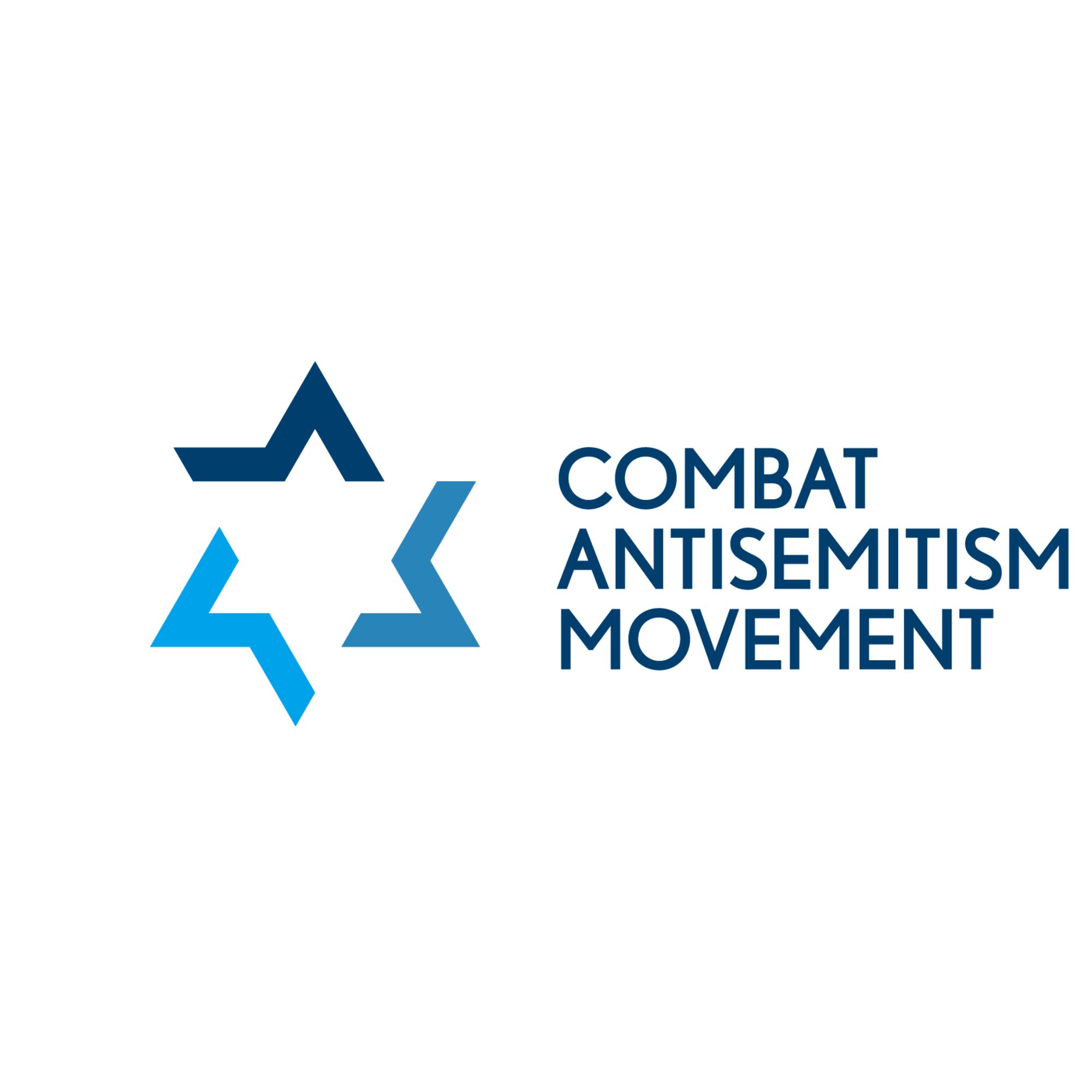 Logo of the Combat Antisemitism Movement featuring a stylized star with varying shades of blue.