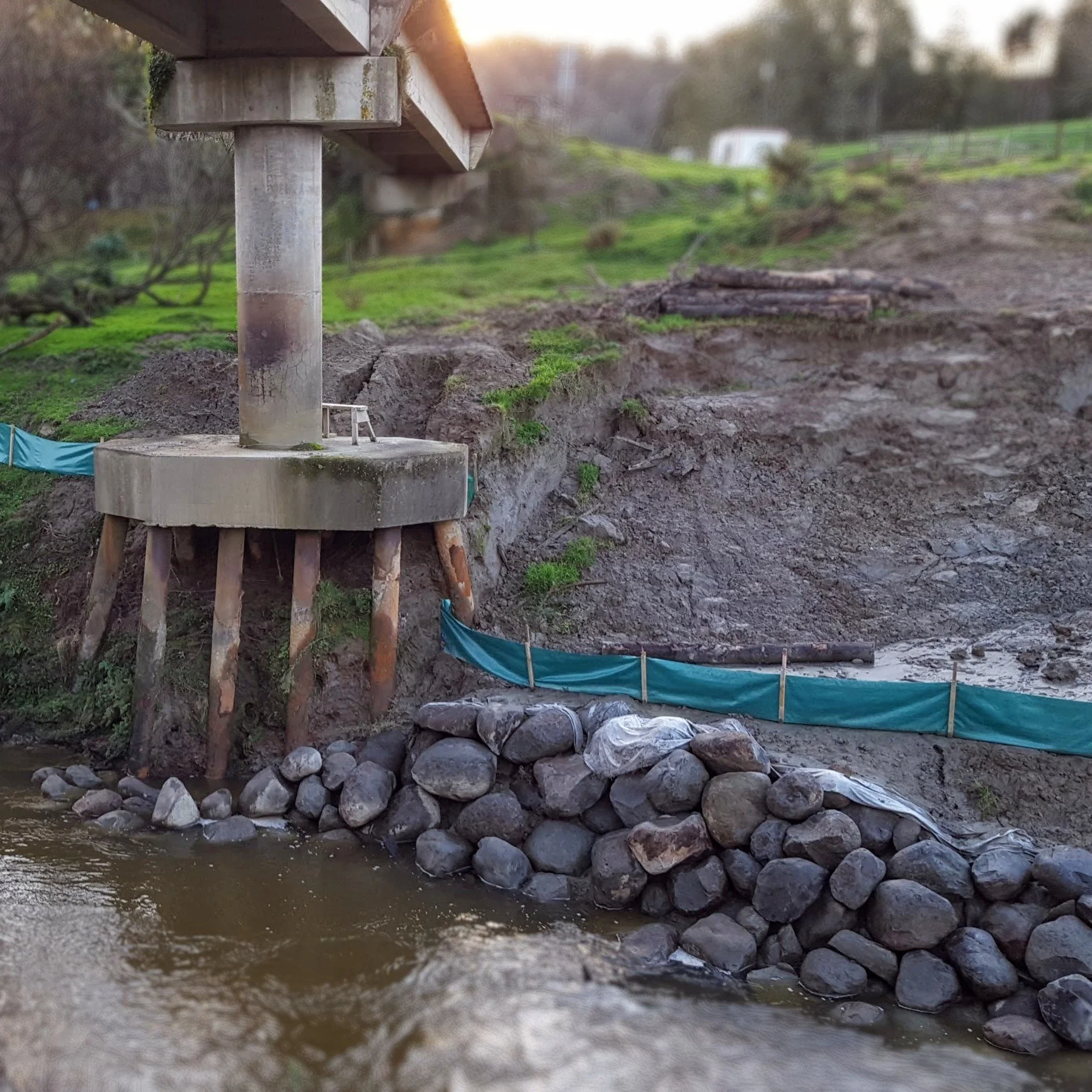 Bridge Pier and stream bank erosion repairs.