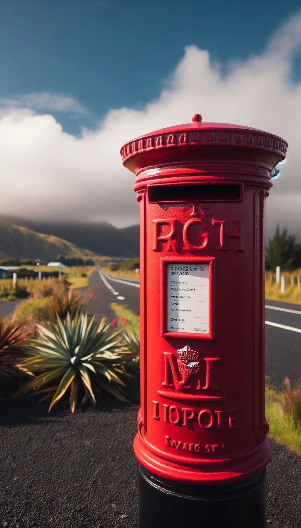 Letterbox on a rural road.