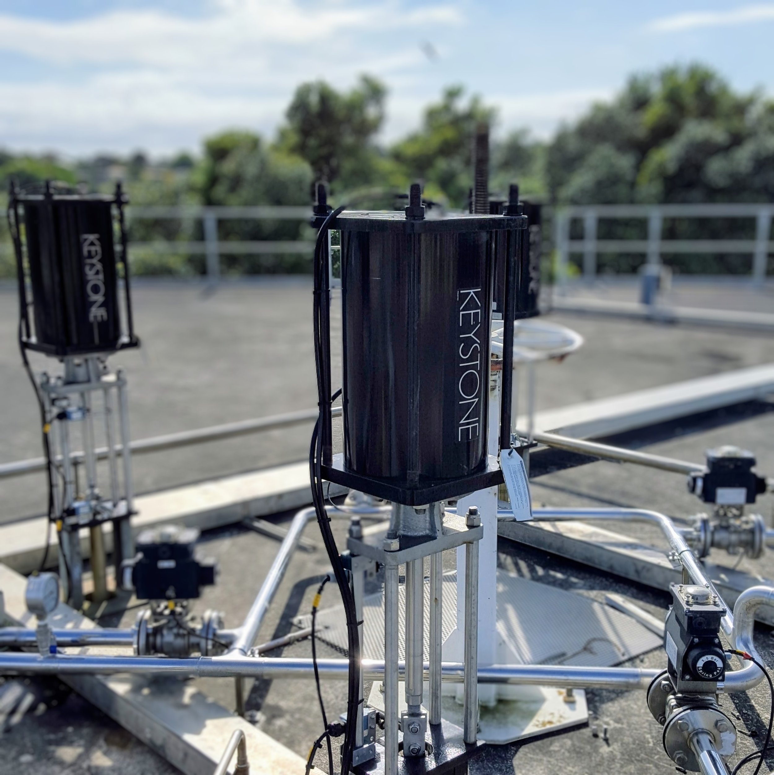 Waitara wastewater treatment plant holding tanks.