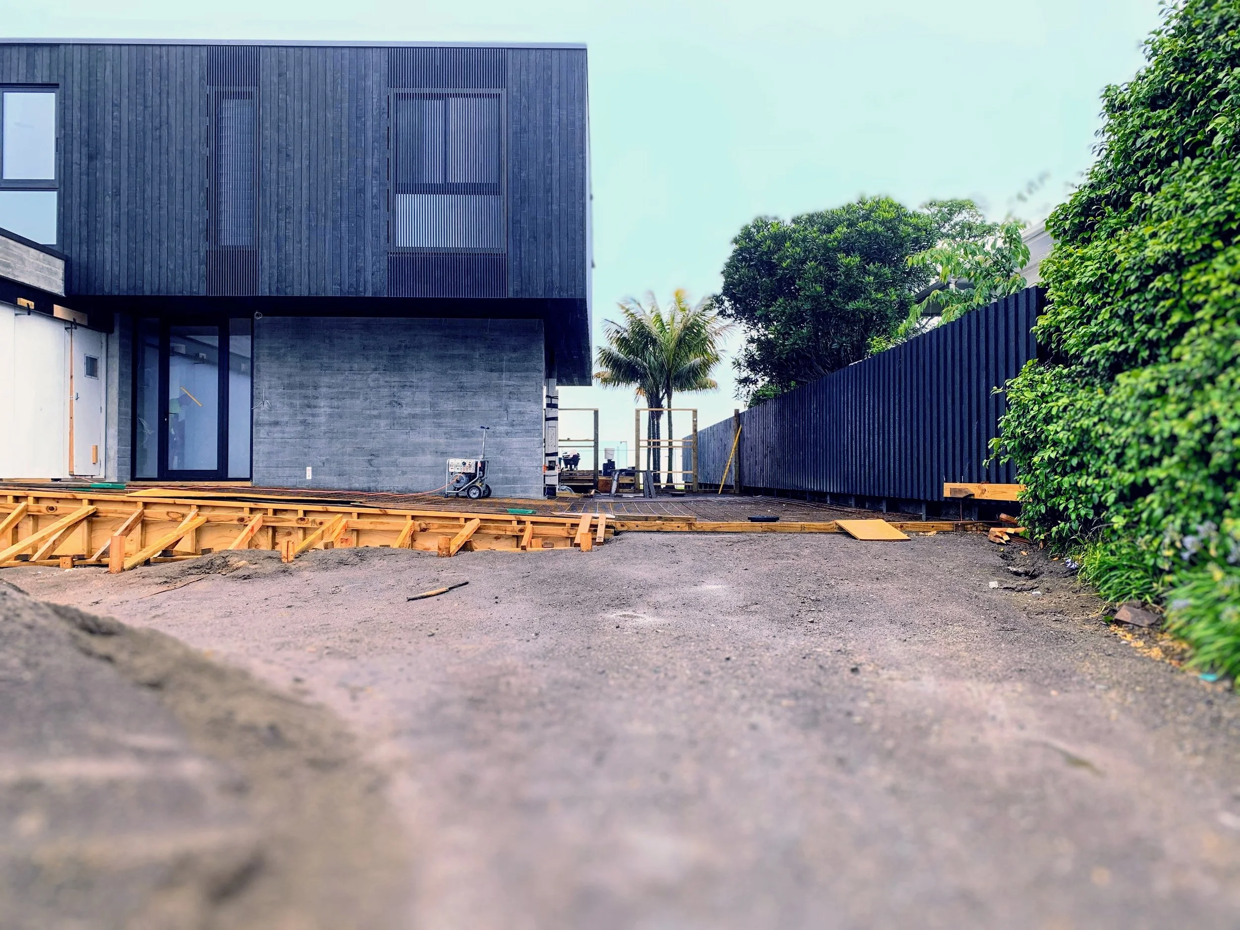 New driveway construction gradings and levels