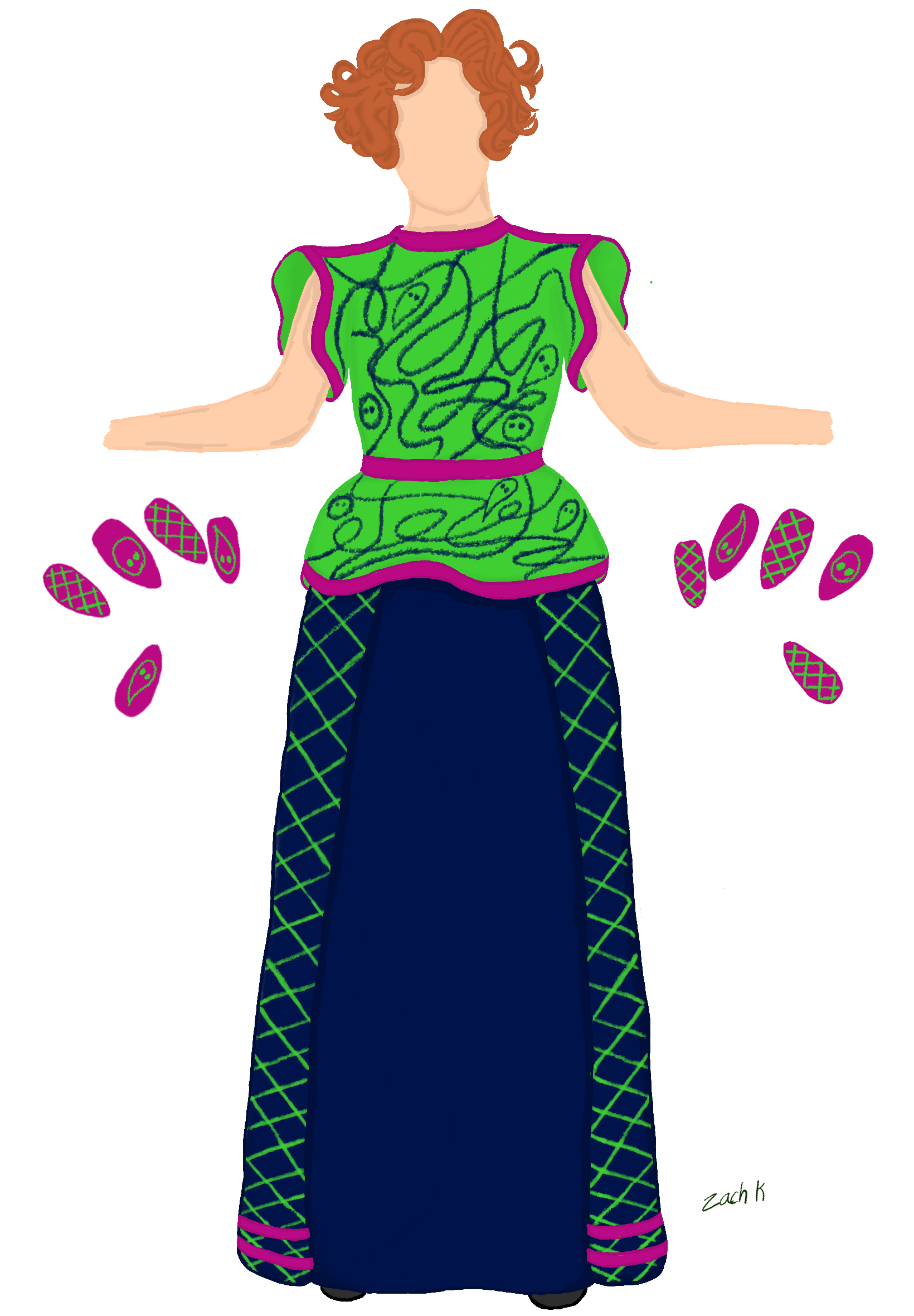 inspired by Victorian fashion and the film I Saw The TV Glow