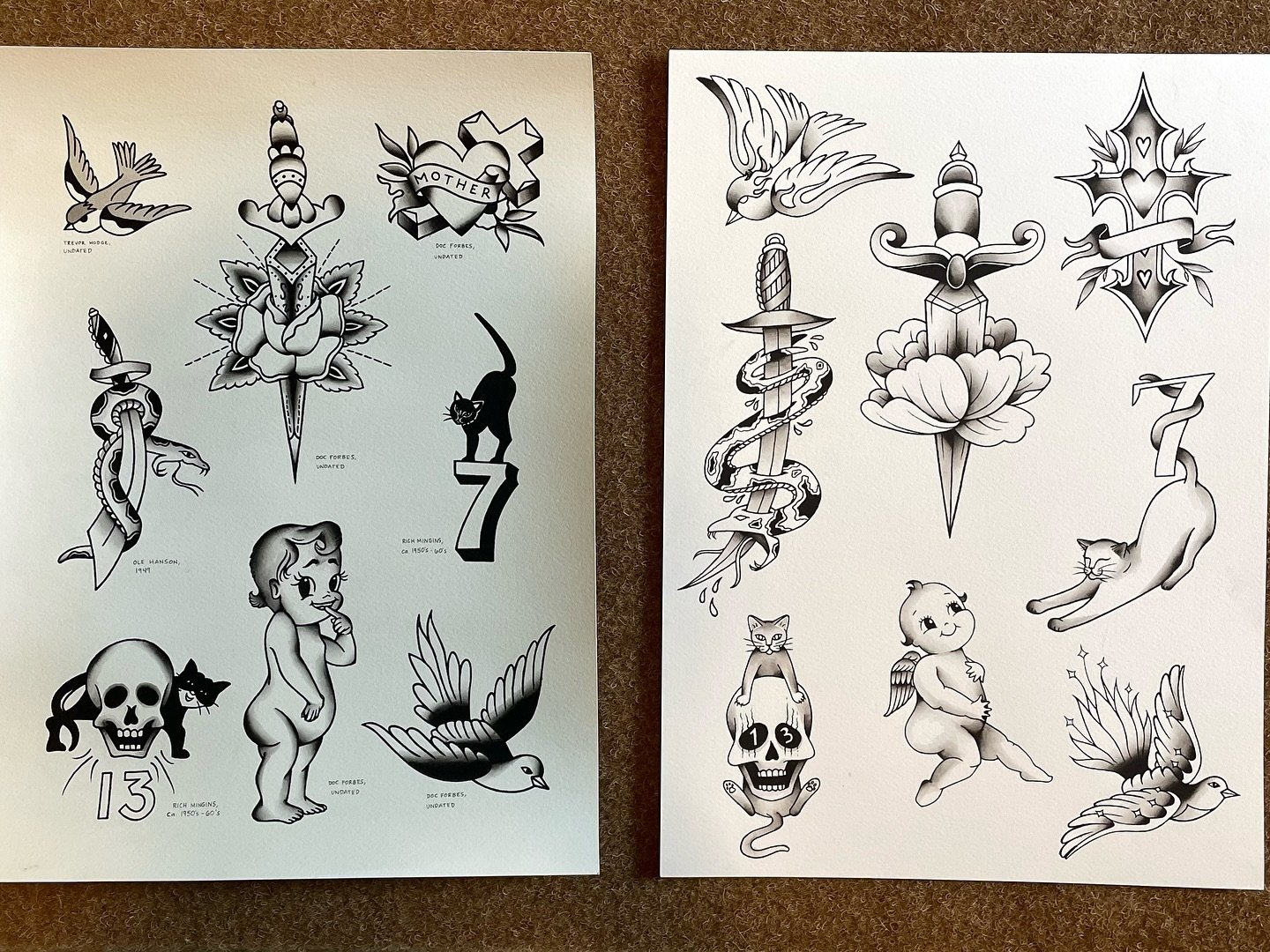 vintage flash (jackie’s version) I did a page of redraws of vintage designs, on the left, and then decided to do an accompanying page of my own interpretations of the designs,on the right!! I had so much fun with this one and putting my spin on