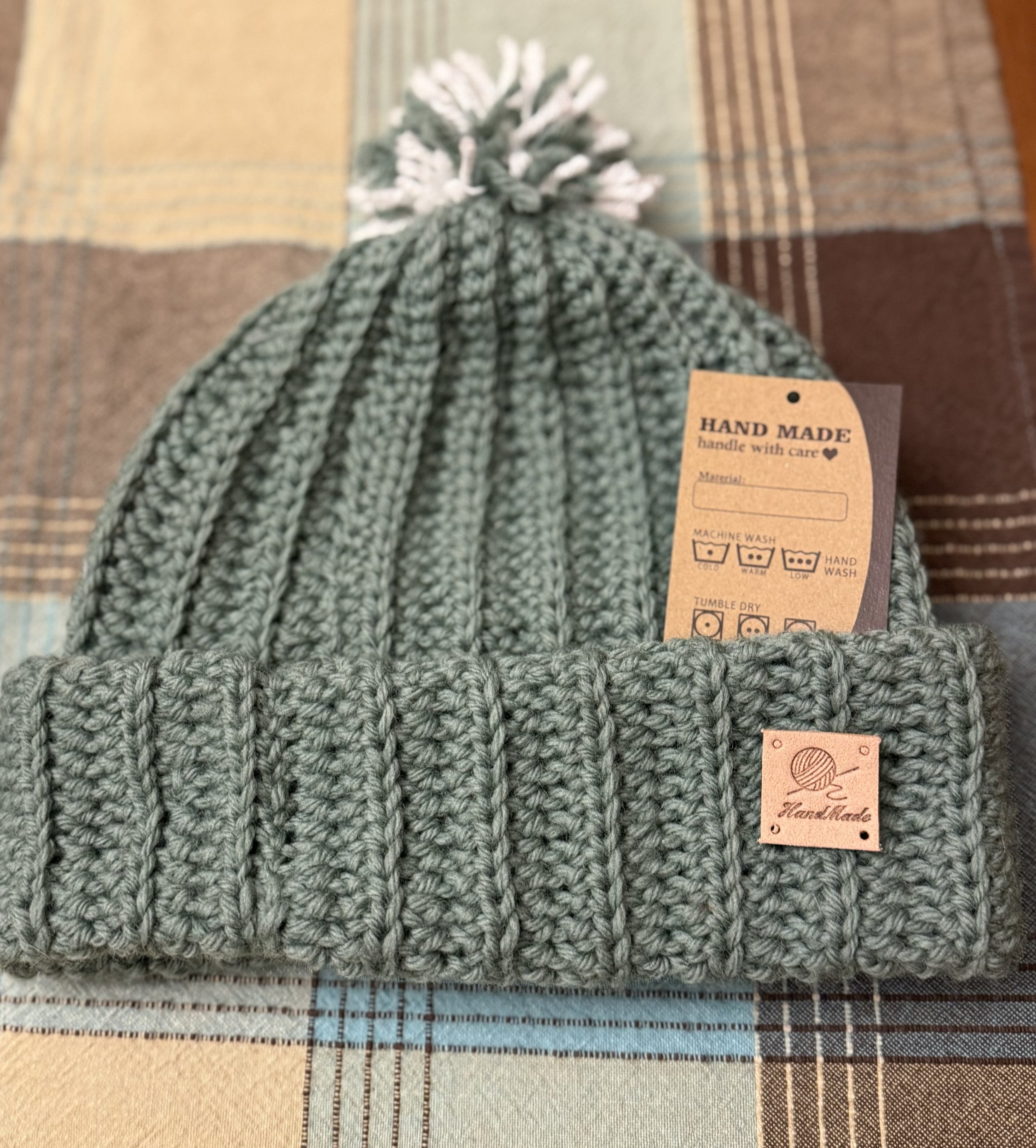 Adult Crochet Beanie - Green (Medium) - Fairy Chains