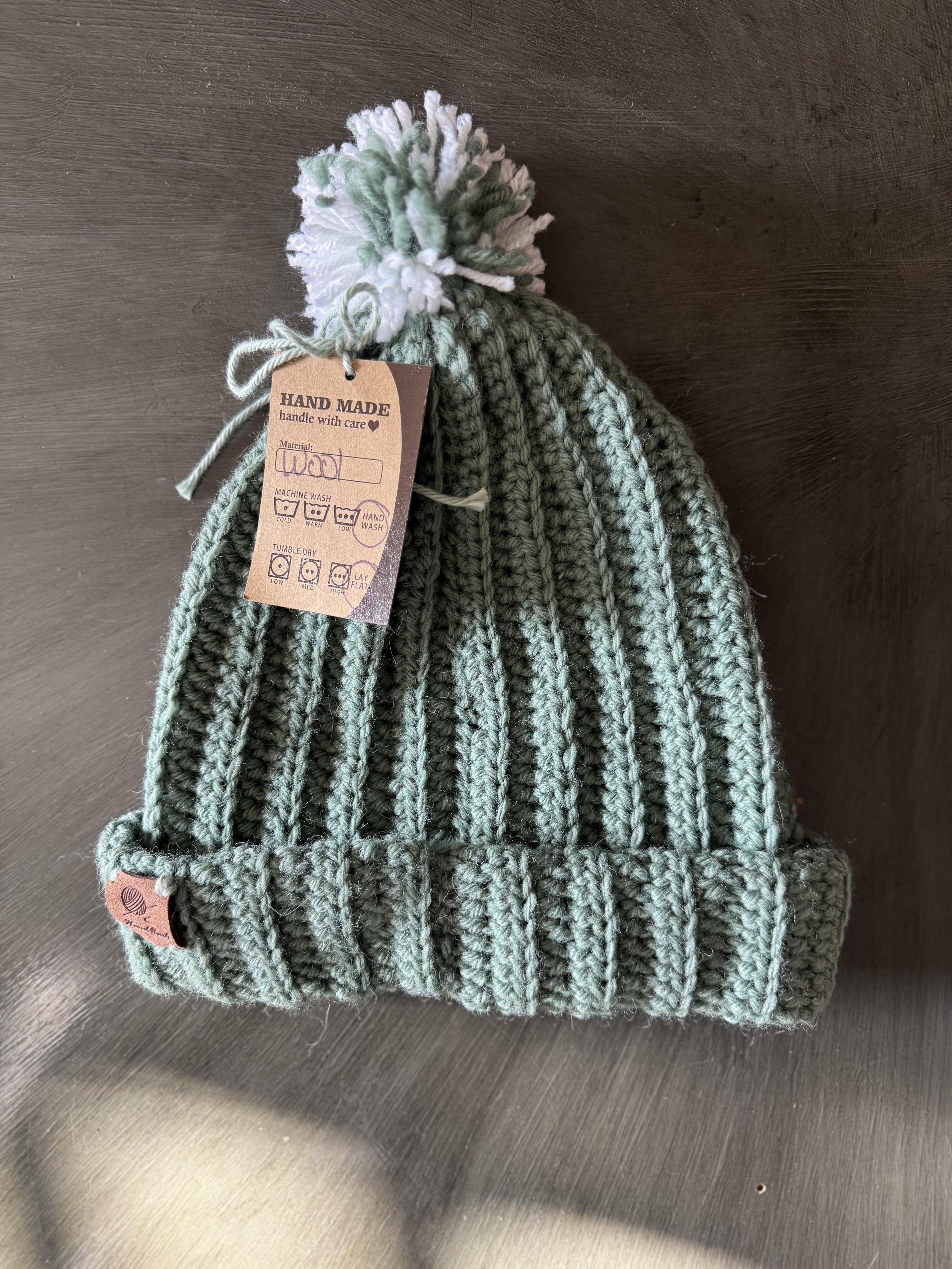 Adult Crochet Beanie - Green (Medium) - Fairy Chains