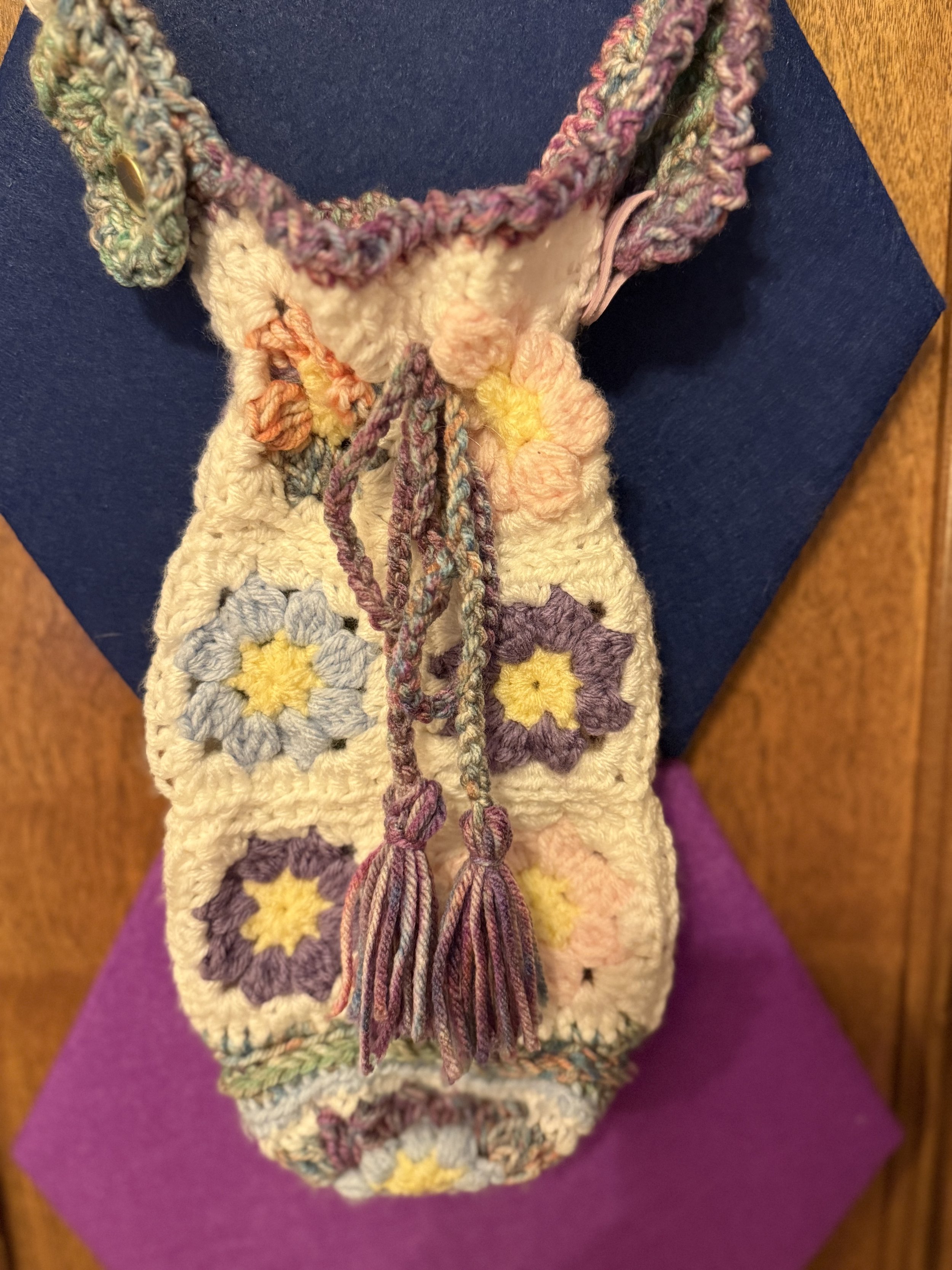 Crochet Mead or Wine Carrying Bag - Adjustable Strap - Fairy Chains
