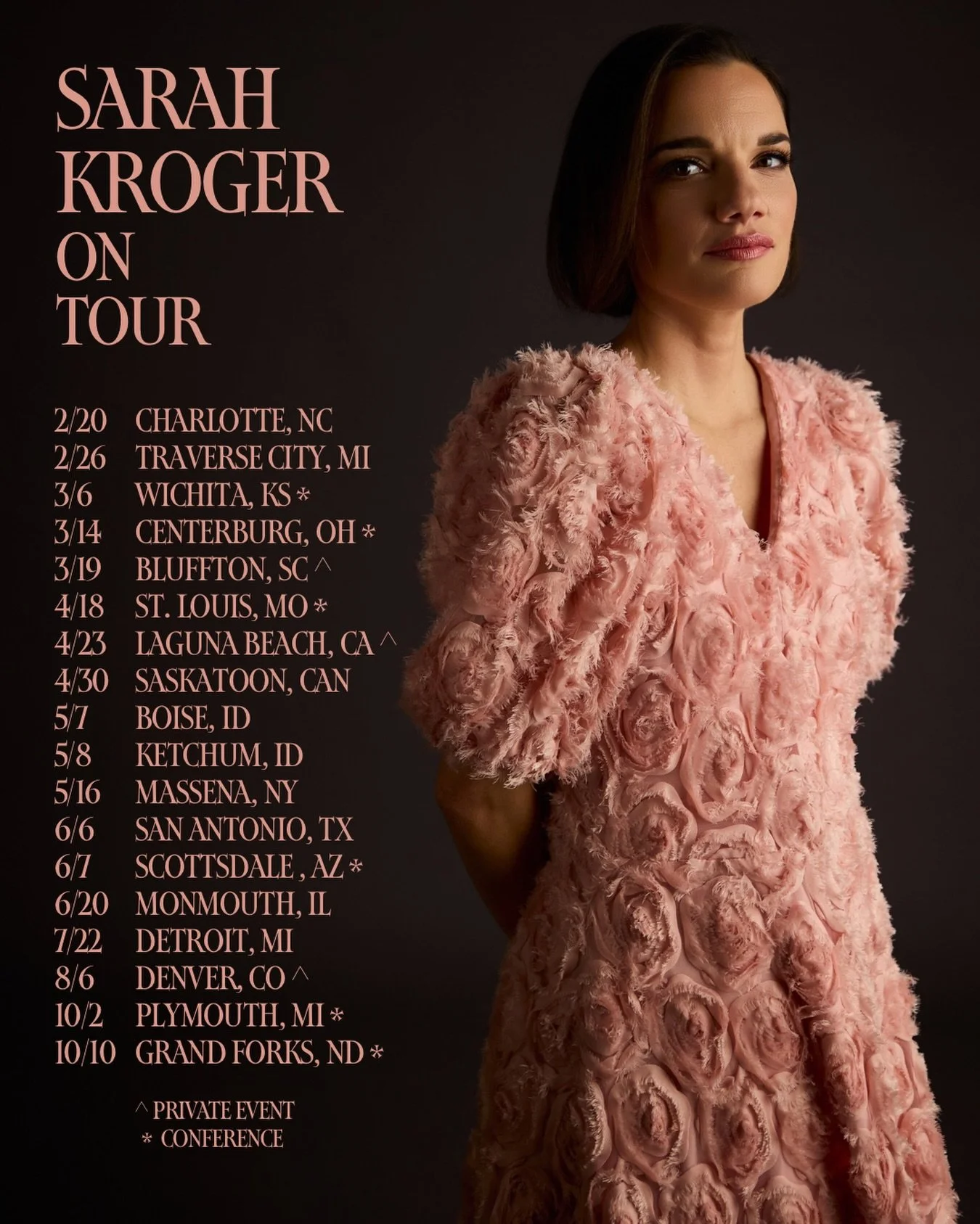 See you soooon😊 
Sarahkroger.com for more info / tickets.