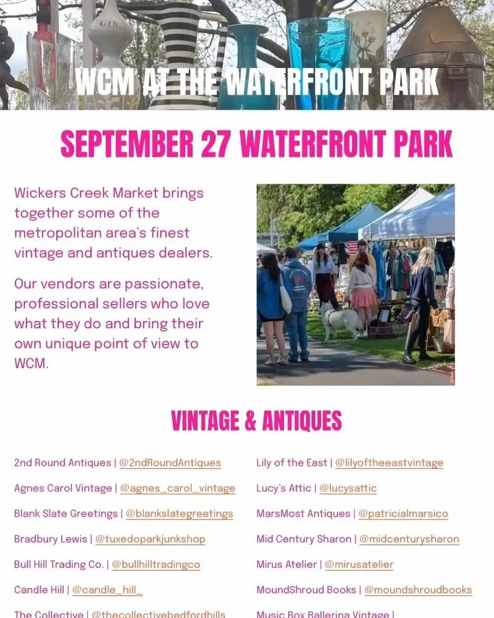 Meet the incredible vendors joining us this Sunday. 🧡🩷

We&rsquo;re hoping to see everyone at Wickers Creek Market, but if Mother Nature has other plans and we&rsquo;re rained out, please don&rsquo;t let that stop you from showing these vendors som