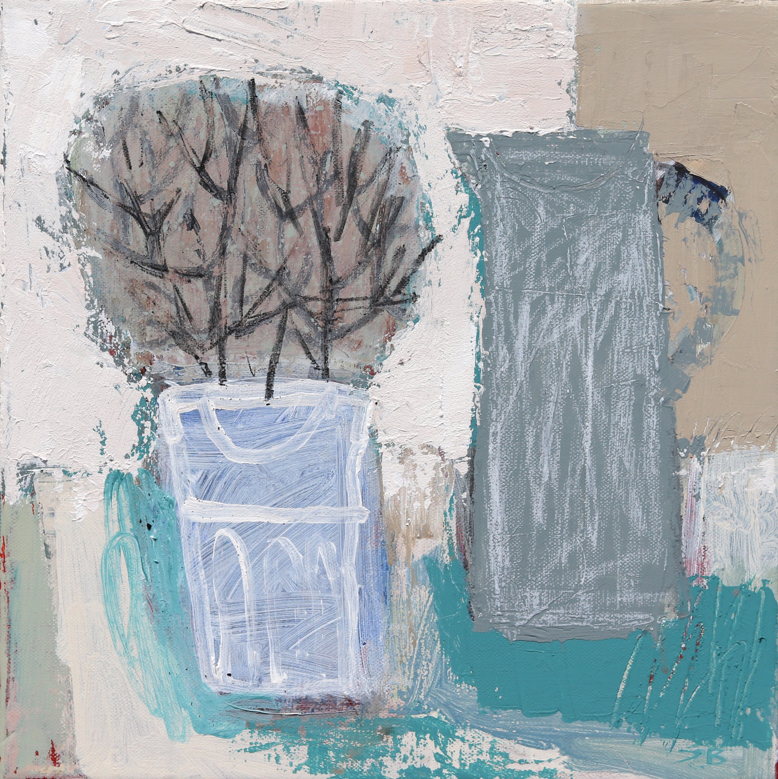 Frost Shadows - 30 x 30cm - Acrylic on Linen - Available from Thompson's Gallery