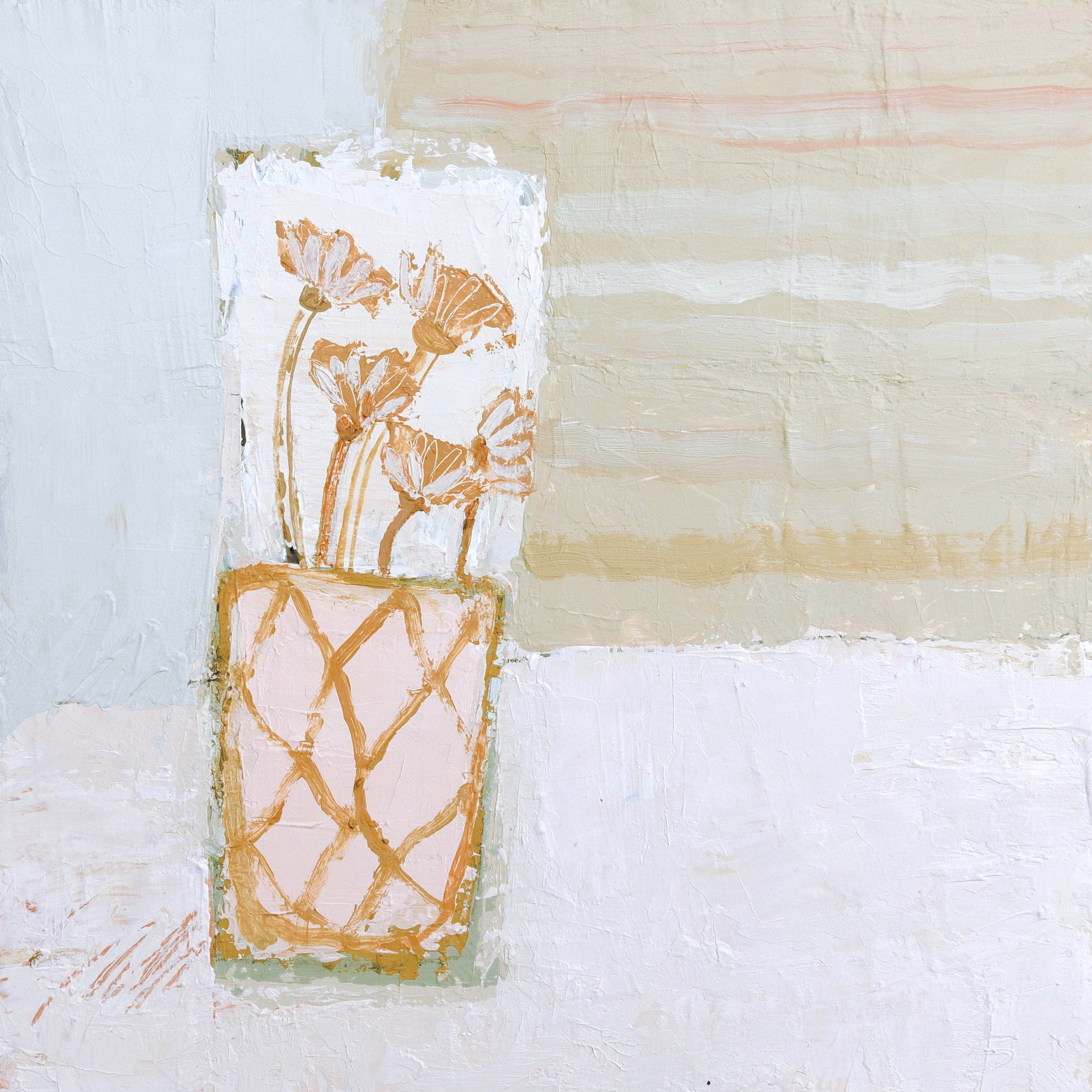 Towards the Sun - 30 x 30cm - Acrylic on Linen - Available from The Jerram Gallery