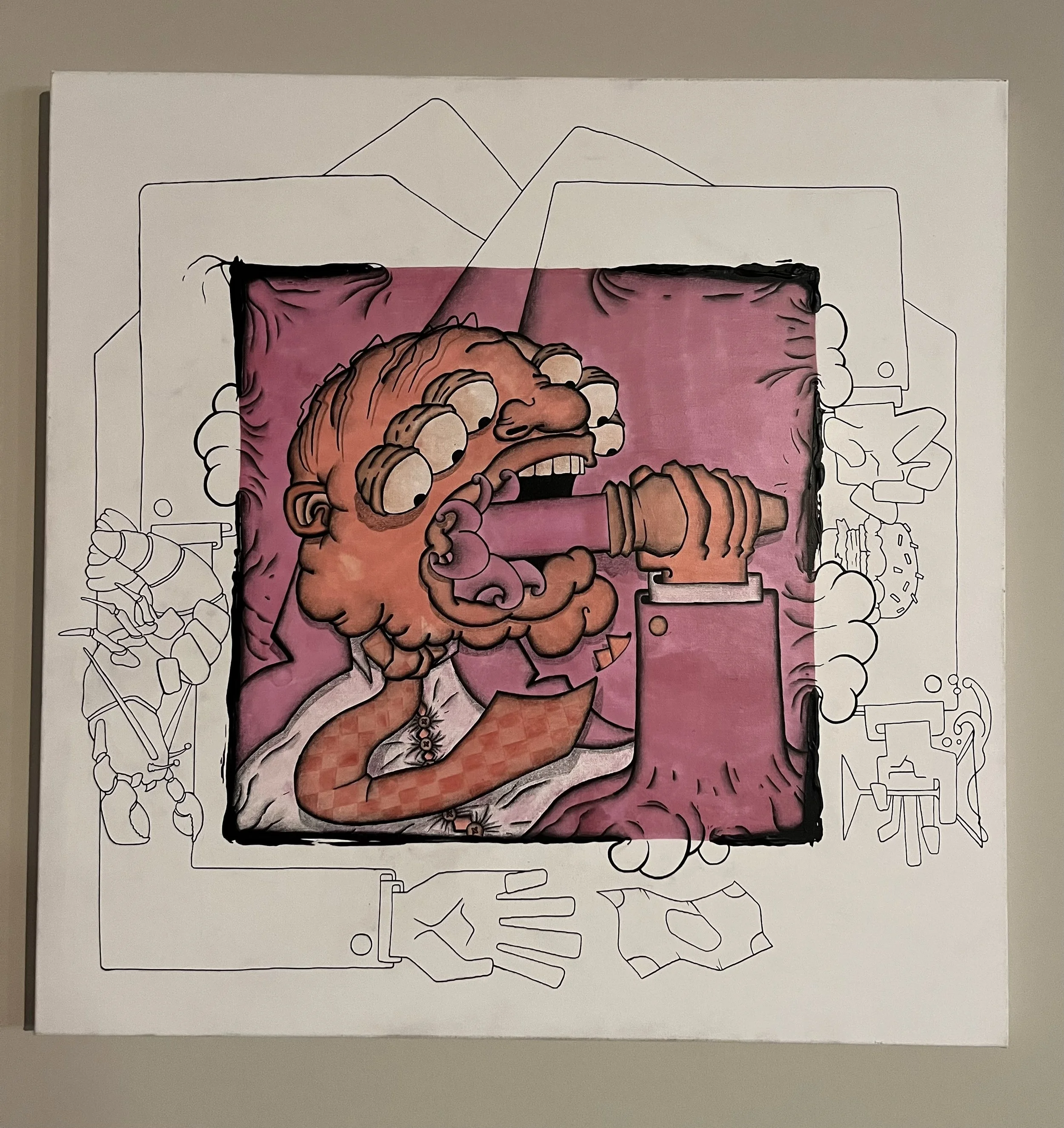 Acrylic, Ink, Colored Pencil on Canvas
30 x 30 inches