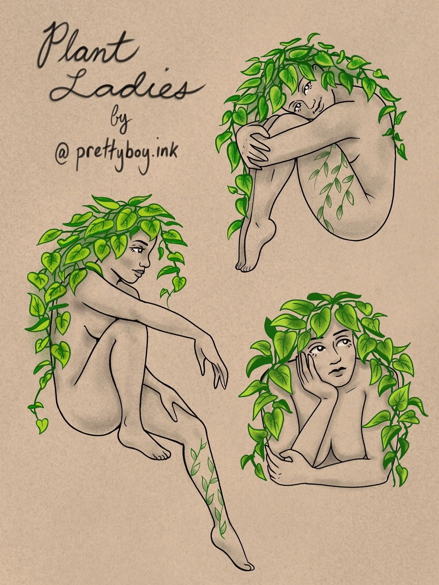 Some plant babes for the botanical enthusiasts out there 🌿

Pricing and sizing flexible, color variants available, feel free to message with any questions, I promise I&rsquo;m really nice 

#plantlady #planttattoo #portland tattoo