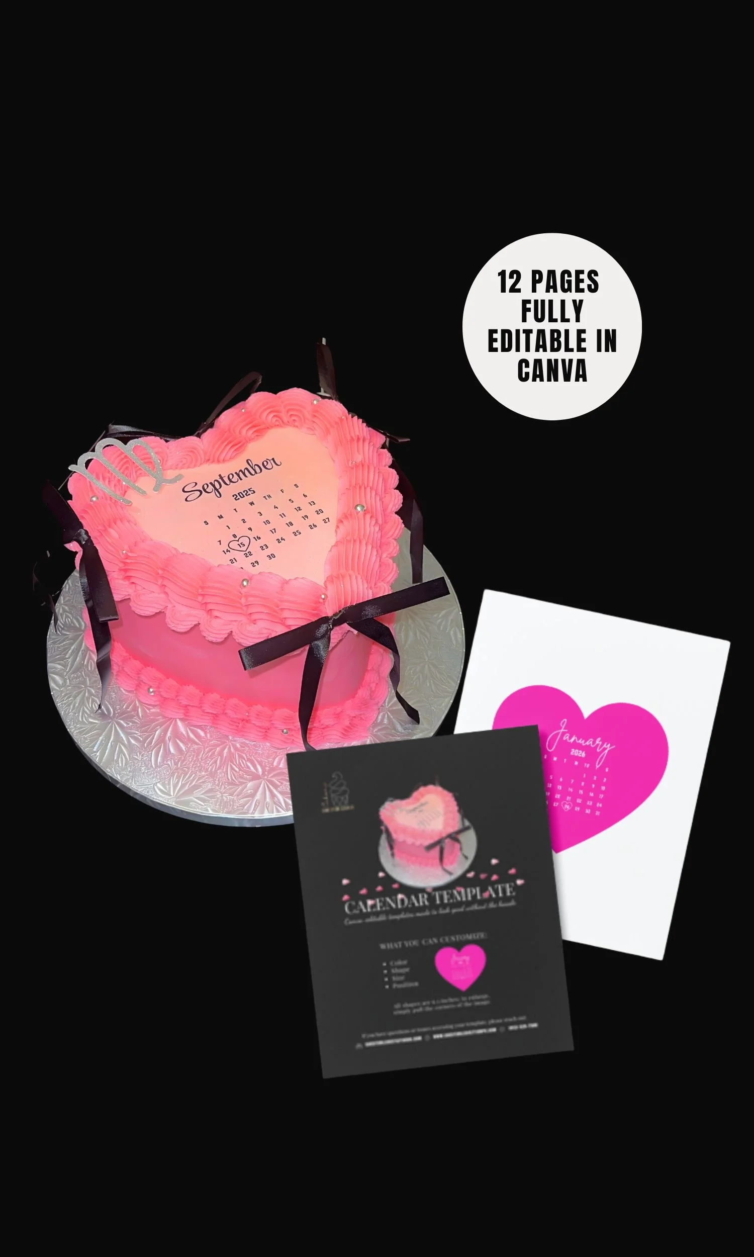 Entire 2026 Calendar Cake Templates