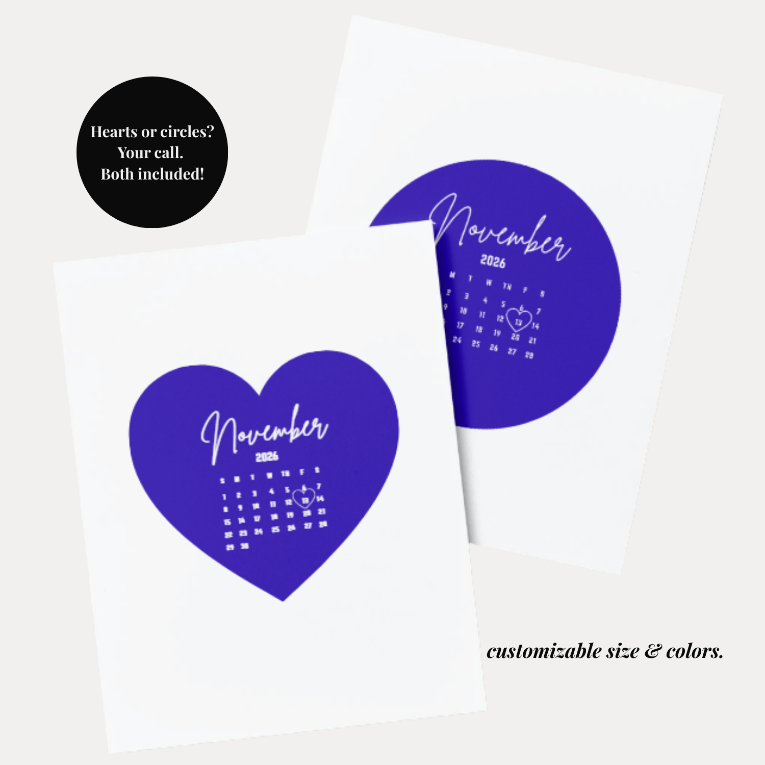 November 2026 Calendar Cake Template